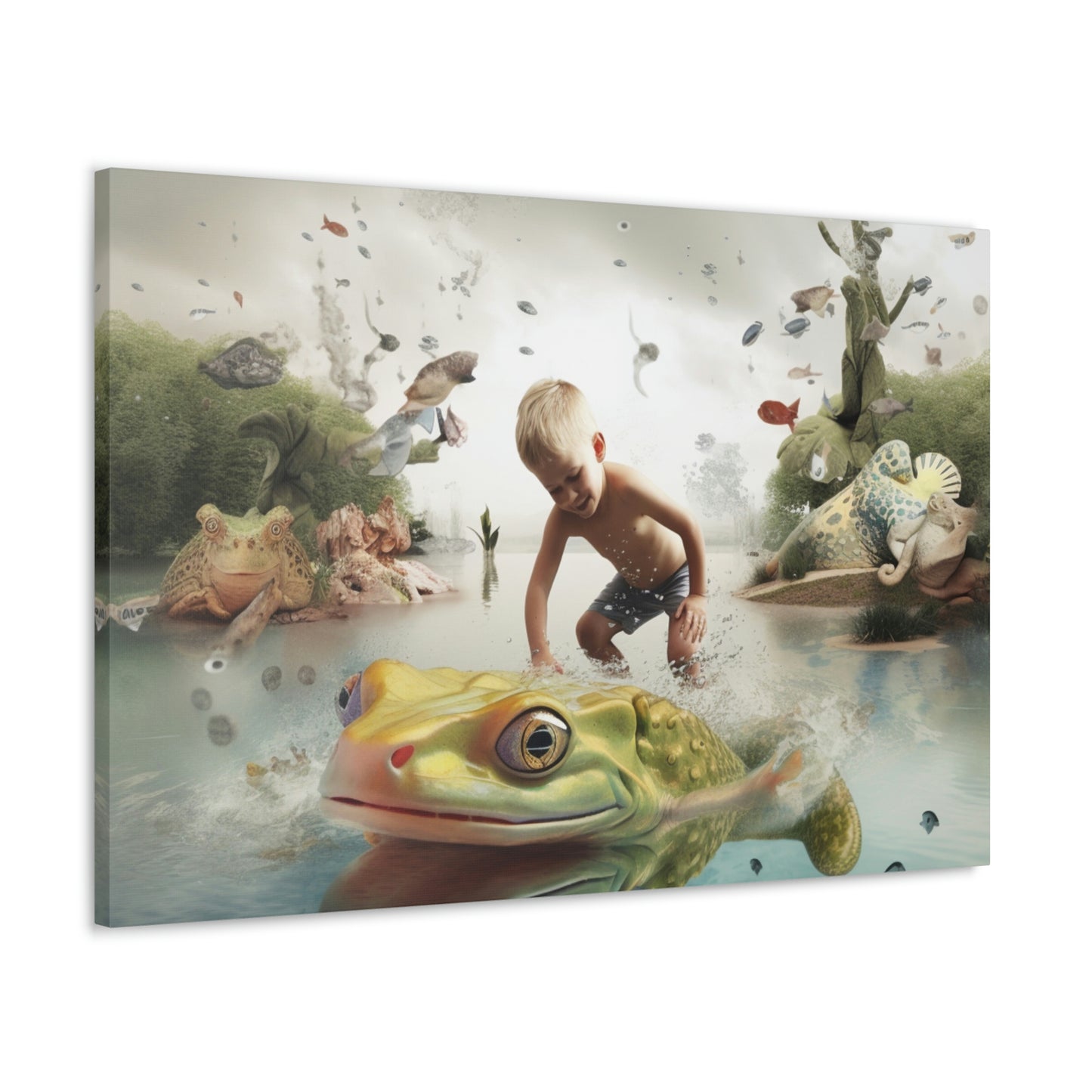 Canvas Gallery Wraps Boy Frog 5