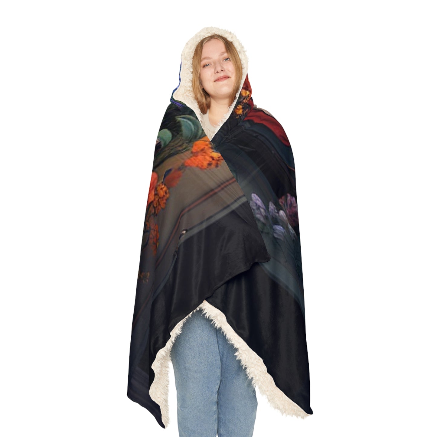 Snuggle Hooded Blanket A Wardrobe Surrounded by Flowers 4