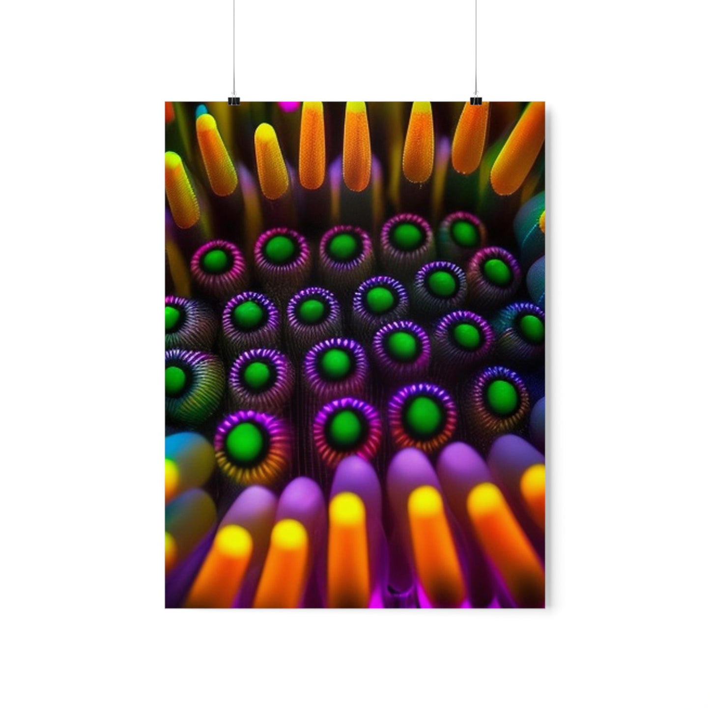 Premium Matte Vertical Posters Macro Cactus neon square 4