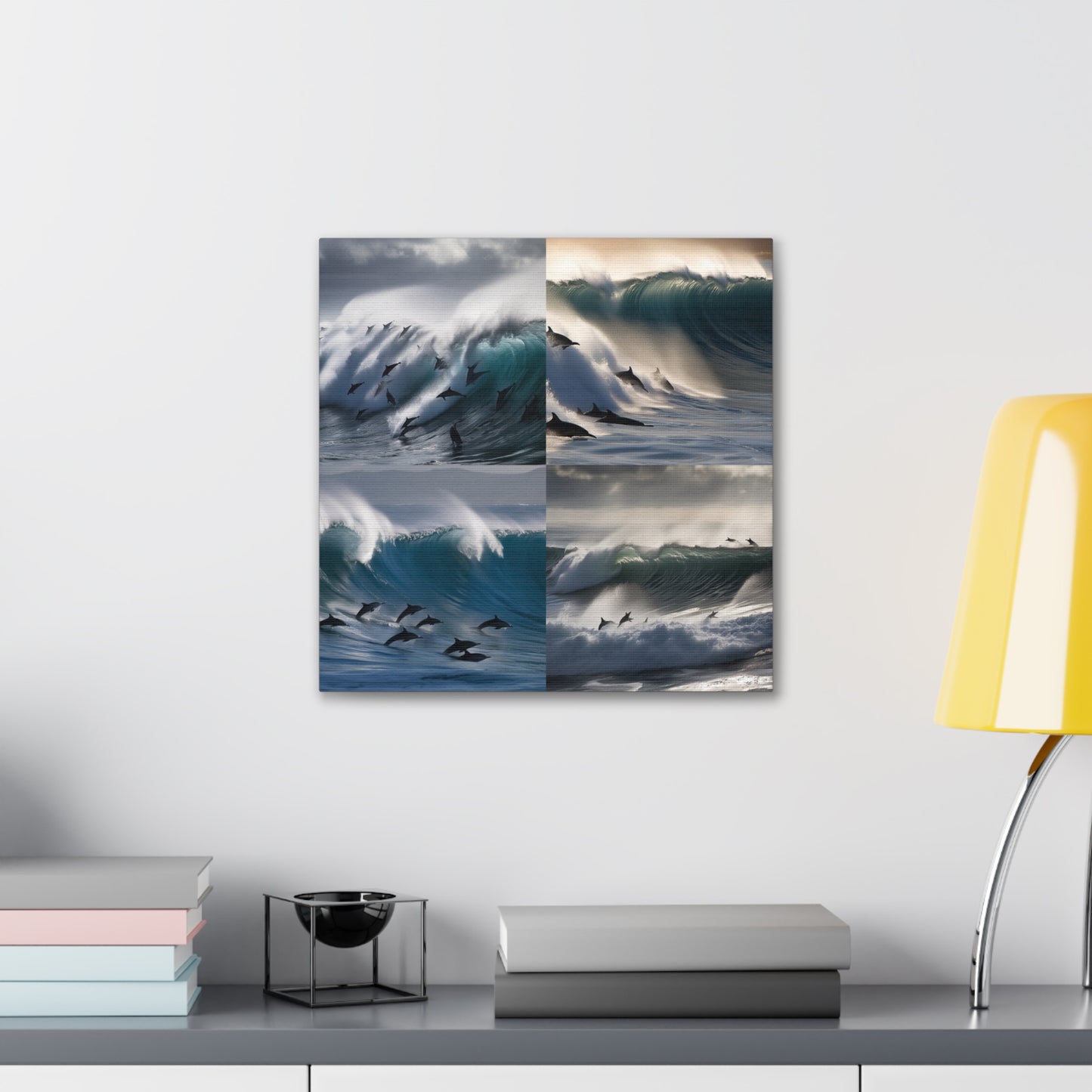 Canvas Gallery Wraps Dolphin Wave 4 Pack