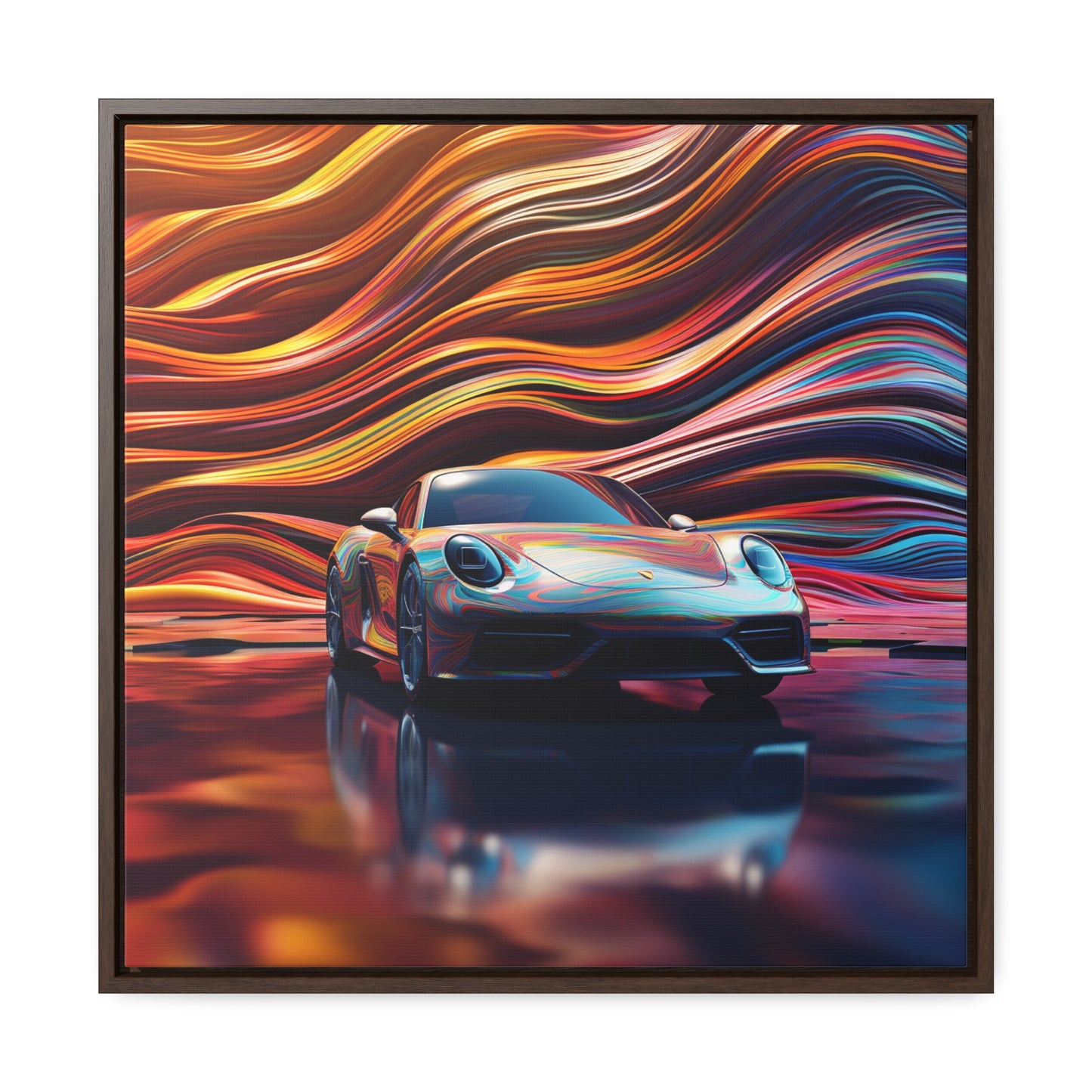 Gallery Canvas Wraps, Square Frame Porsche Water Fusion 1