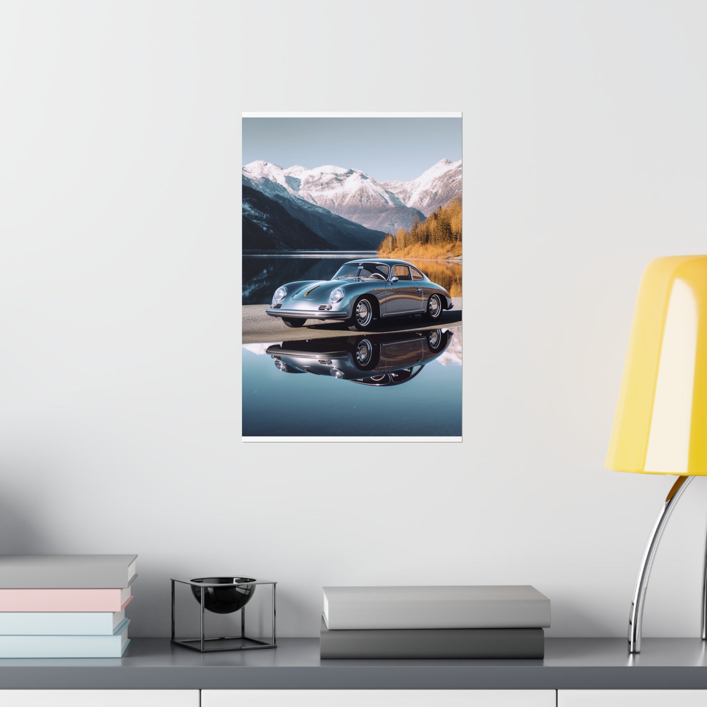 Premium Matte Vertical Posters Porsche Lake 1