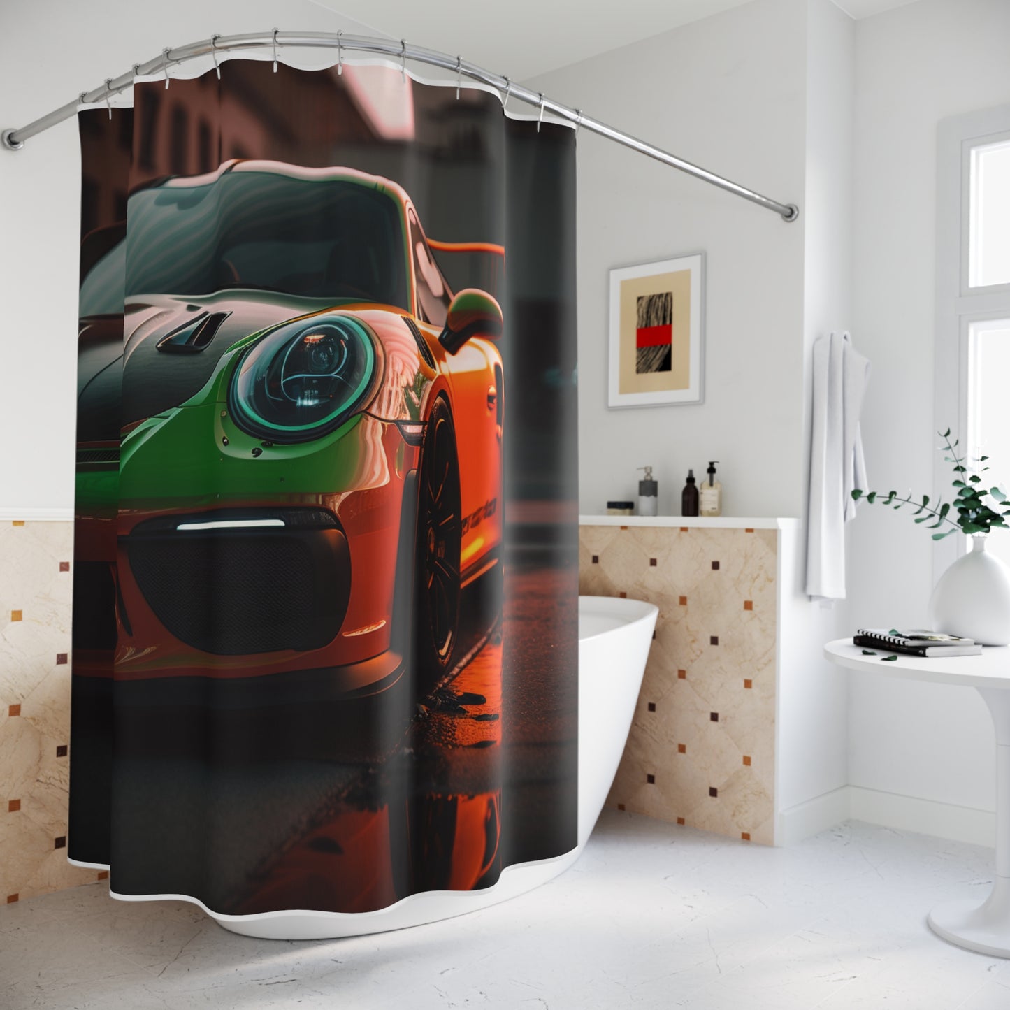 Polyester Shower Curtain porsche 911 gt3 2