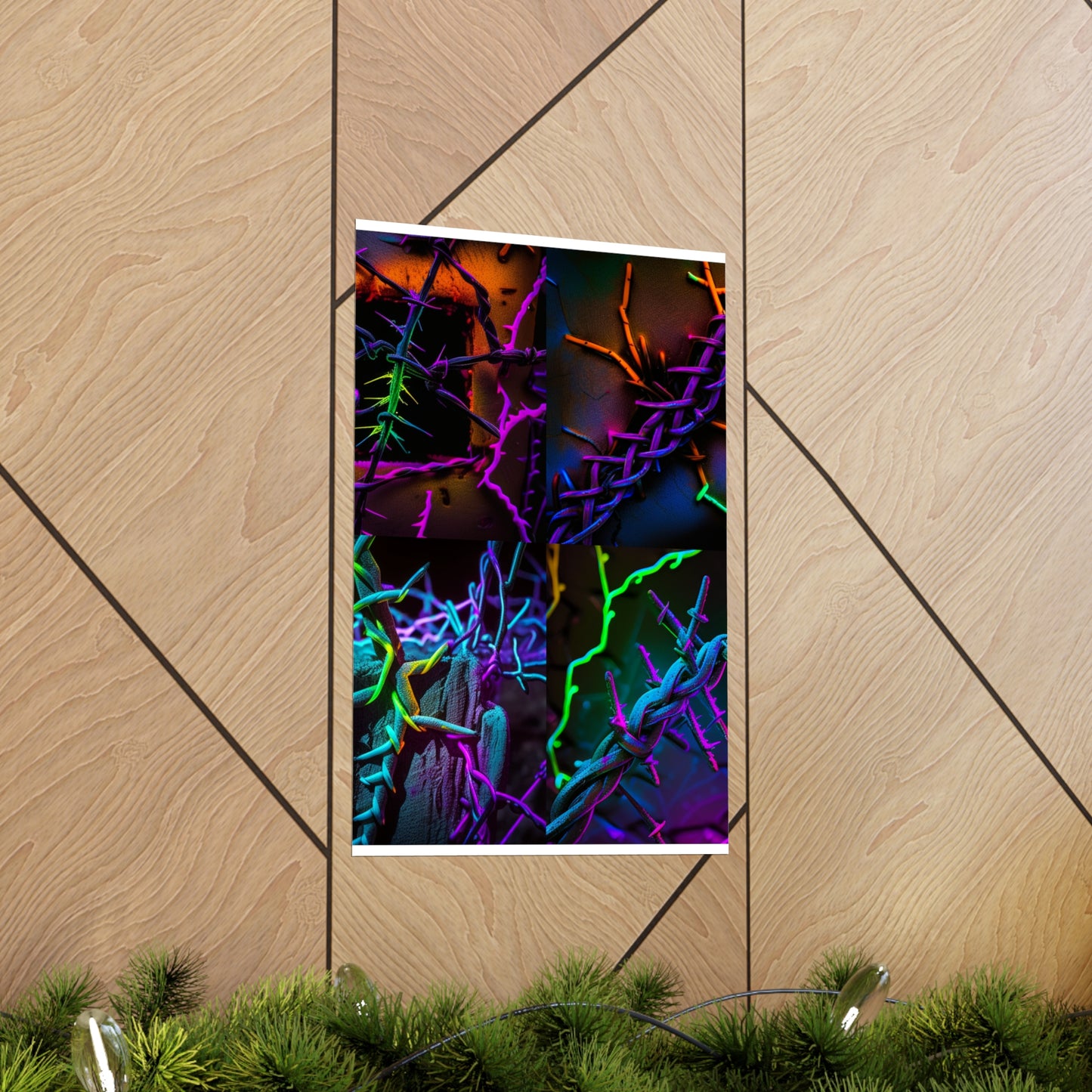 Premium Matte Vertical Posters Macro Neon Barbs 5