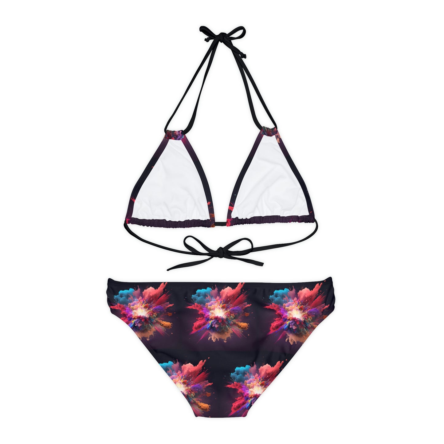 Strappy Bikini Set (AOP) color explosion 1