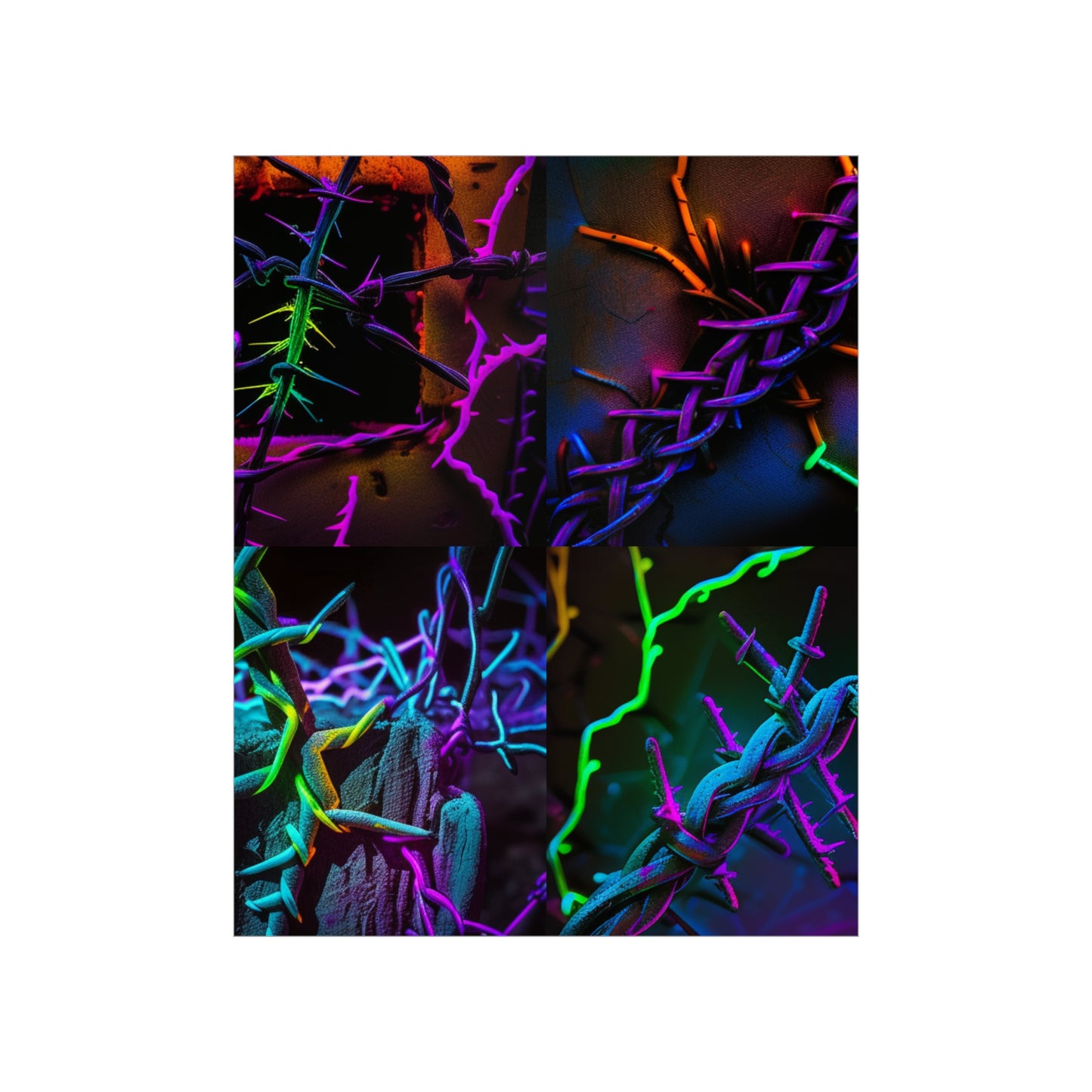 Premium Matte Vertical Posters Macro Neon Barbs 5