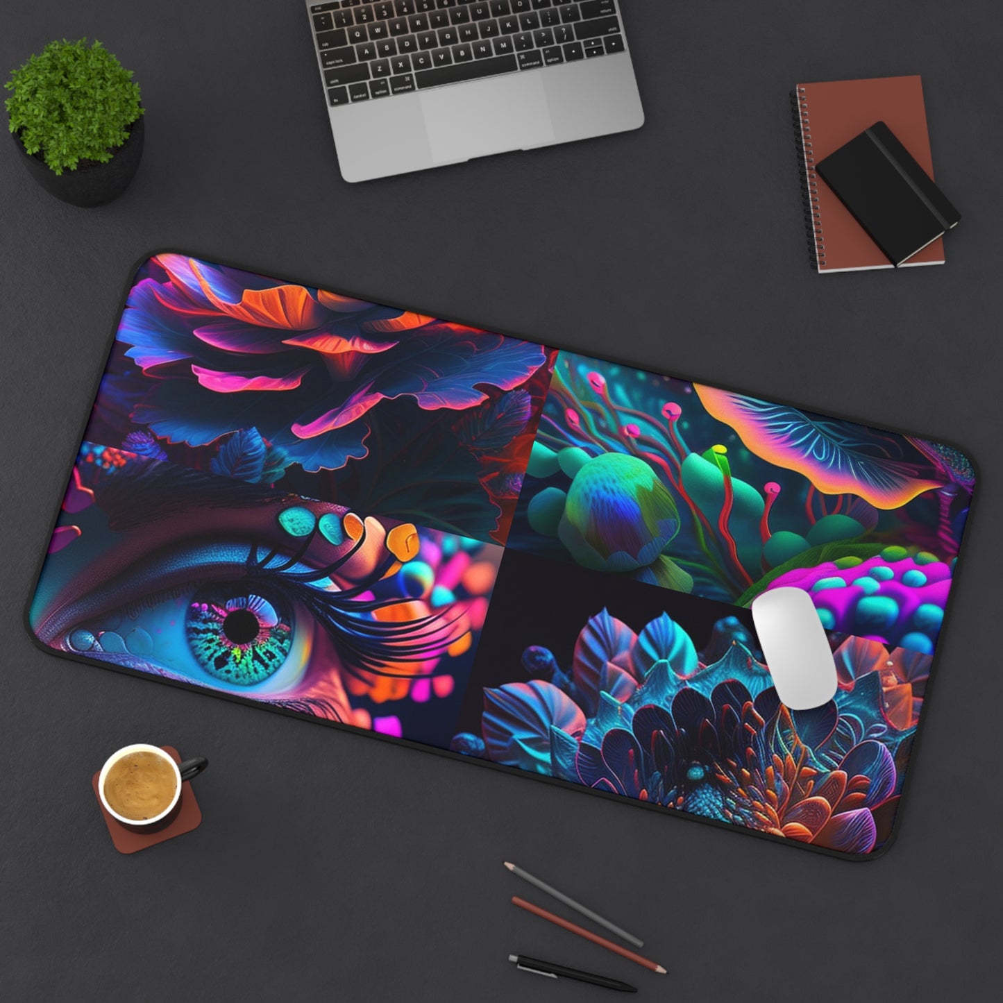 Desk Mat Neon Florescent Glow