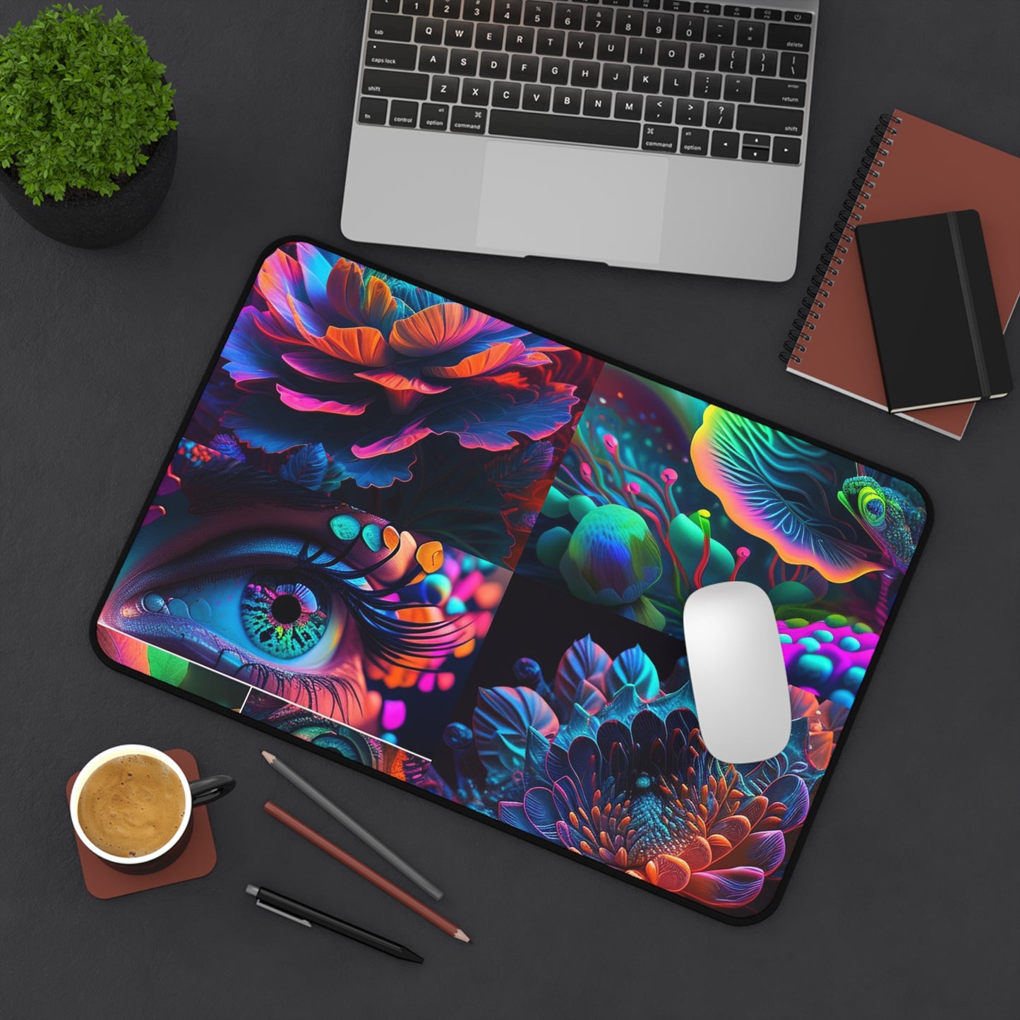 Desk Mat Neon Florescent Glow