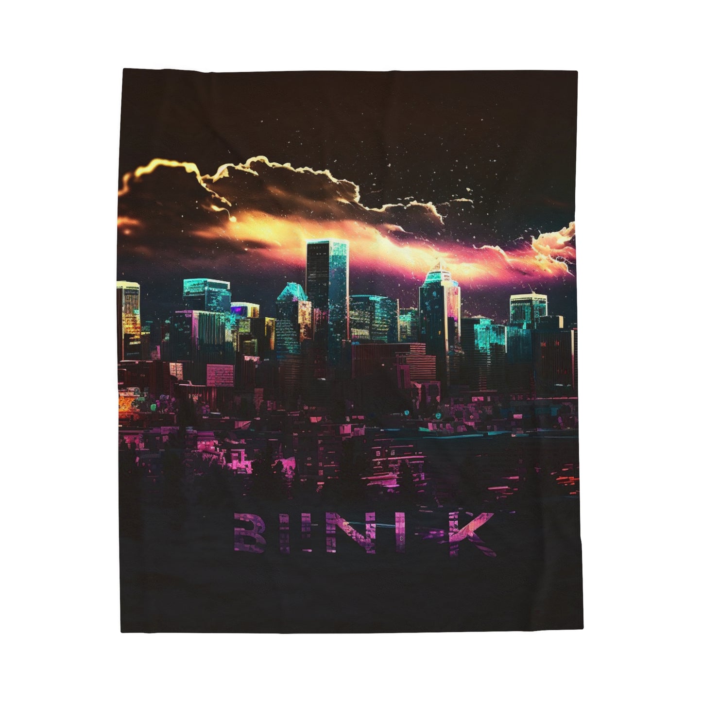 Velveteen Plush Blanket Neon Denver 1