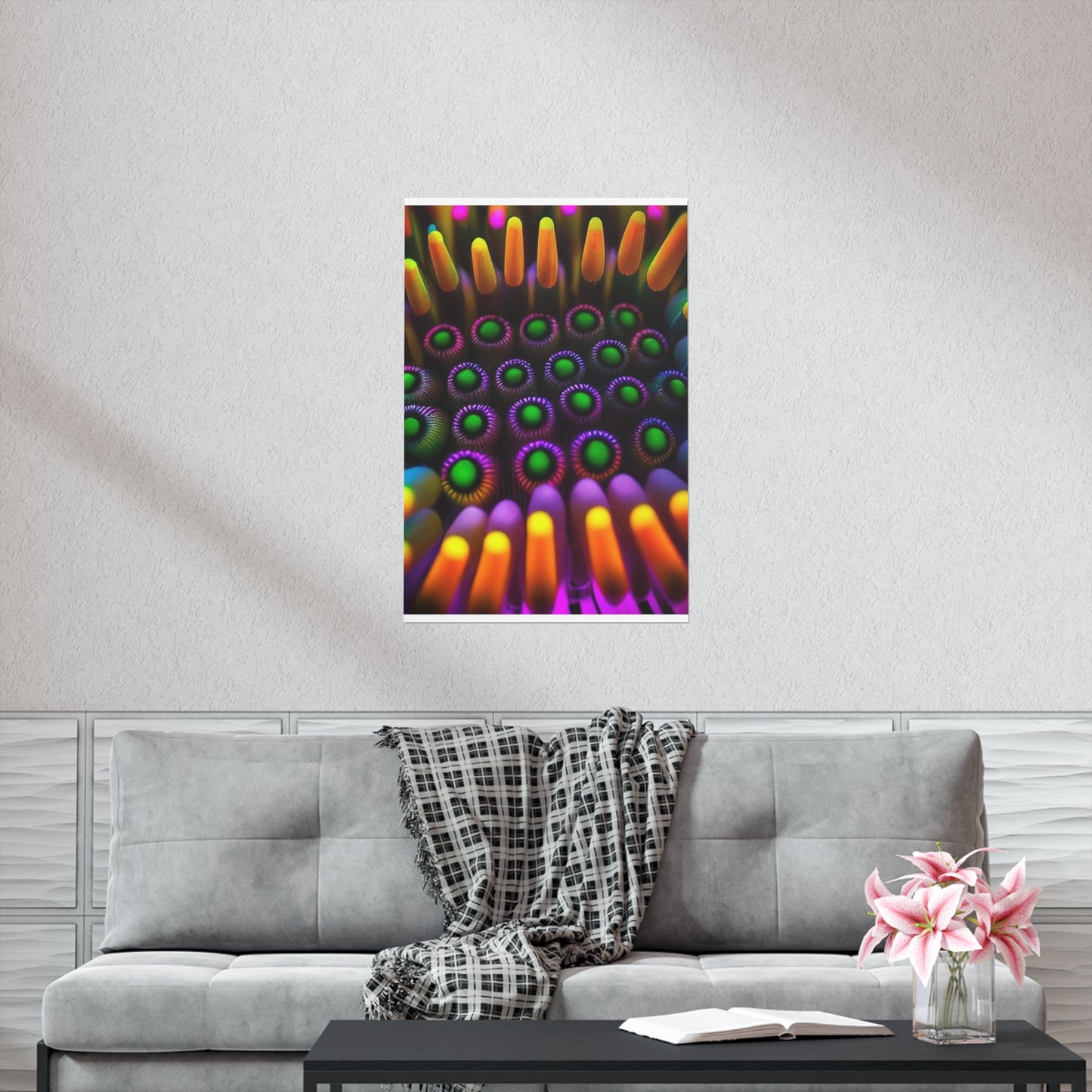 Premium Matte Vertical Posters Macro Cactus neon square 4