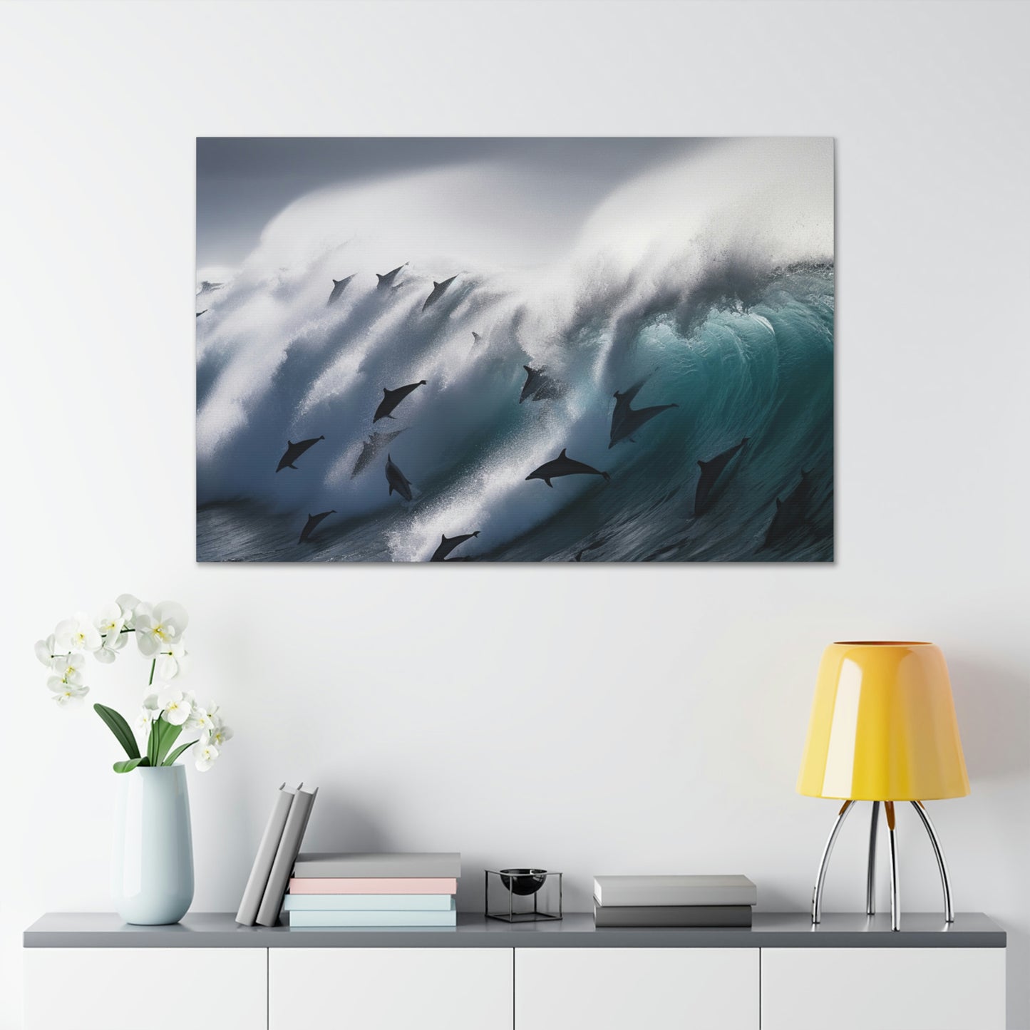 Canvas Gallery Wraps Dolphin Wave 1