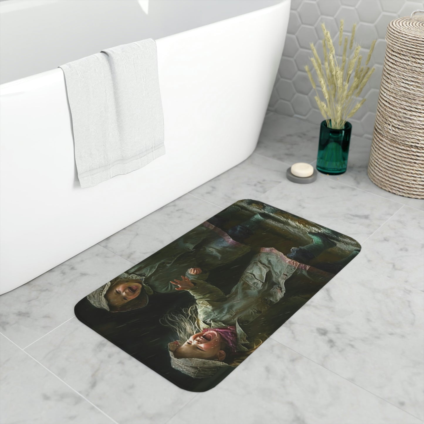 Memory Foam Bath Mat kids dancing rain 8