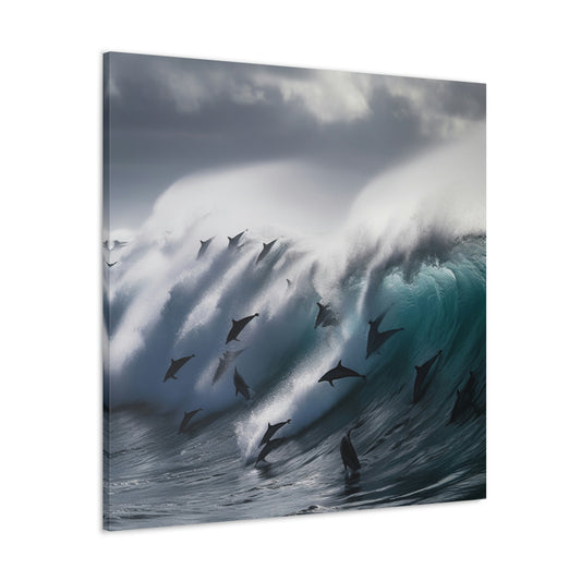 Canvas Gallery Wraps Dolphin Wave 1