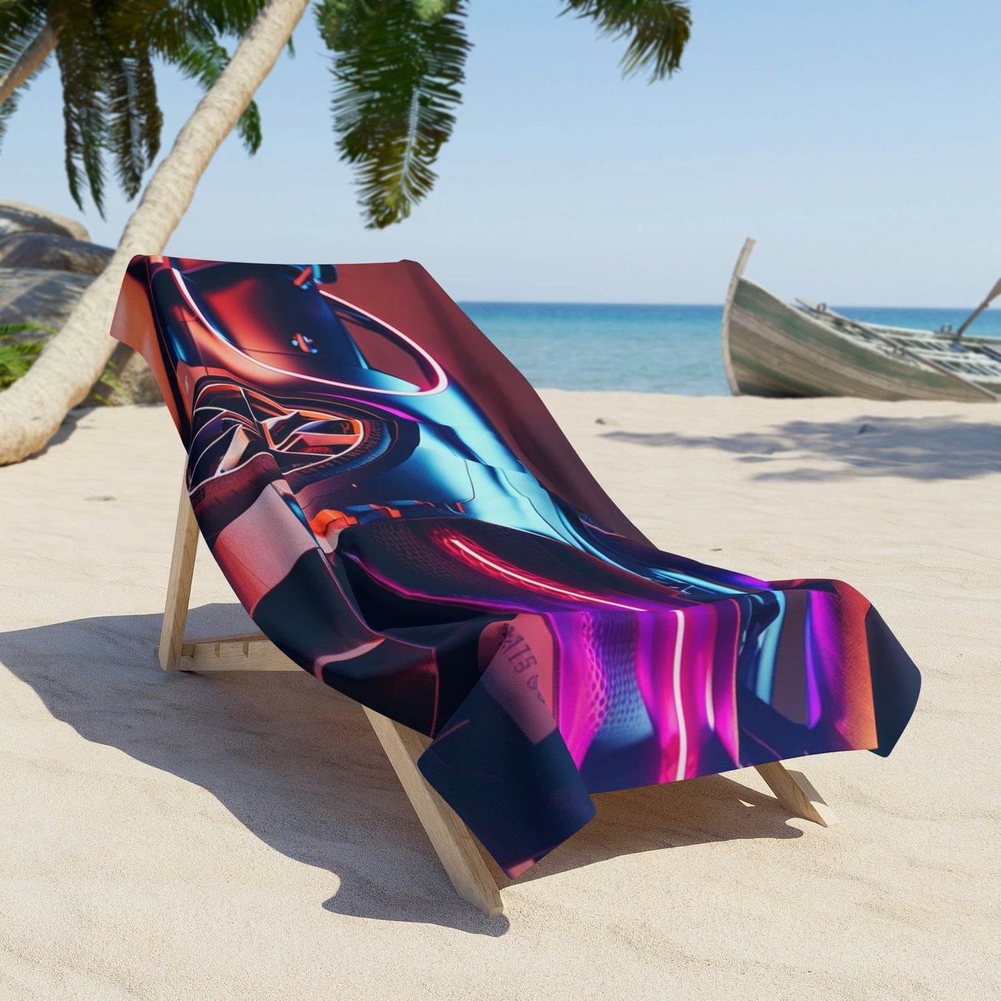Beach Towel Hyper Bugatti Neon Chiron 2