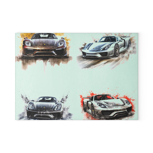 Glass Cutting Board 918 Spyder white background driving fast with water splashing 5