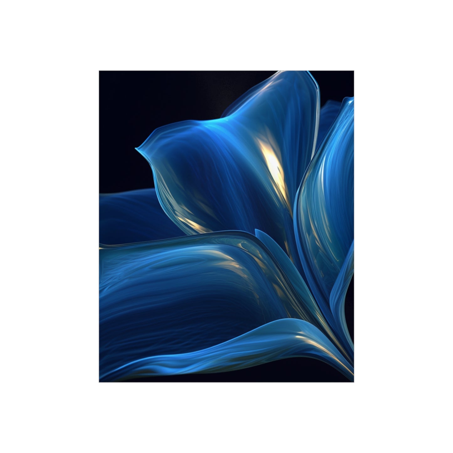 Premium Matte Vertical Posters Abstract Blue Tulip 1