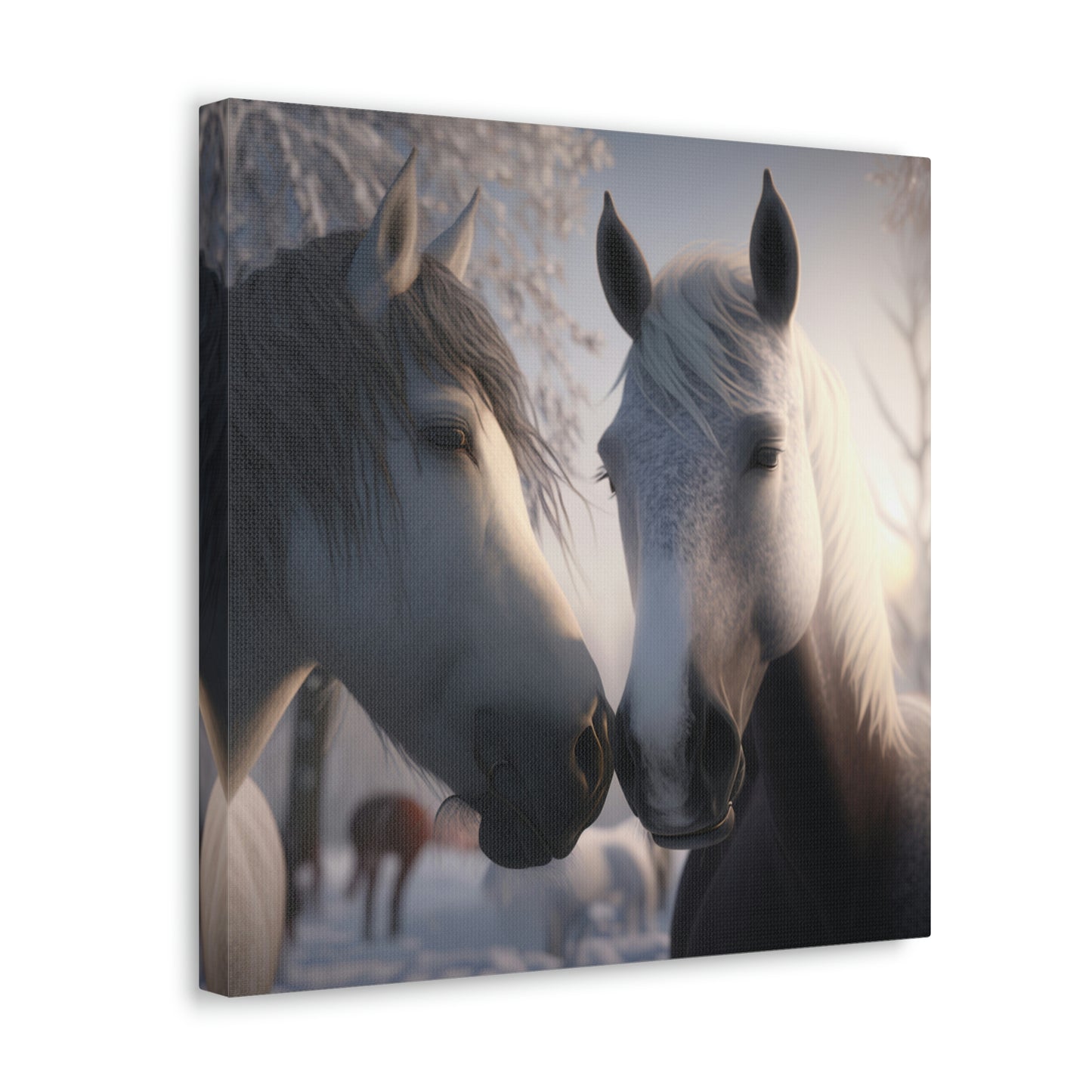 Canvas Gallery Wraps Snow Horse Love