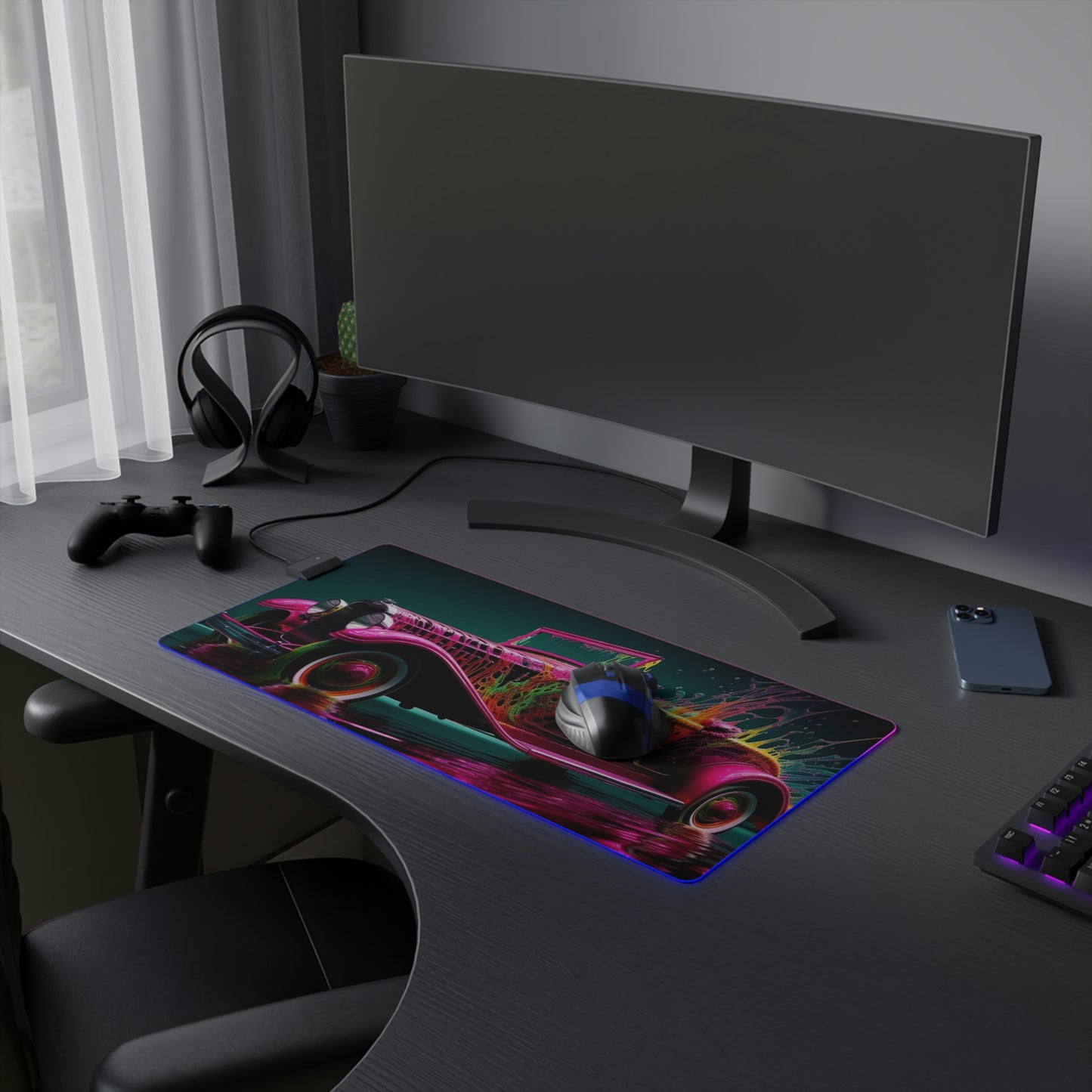 LED Gaming Mouse Pad Hotrod Water 4