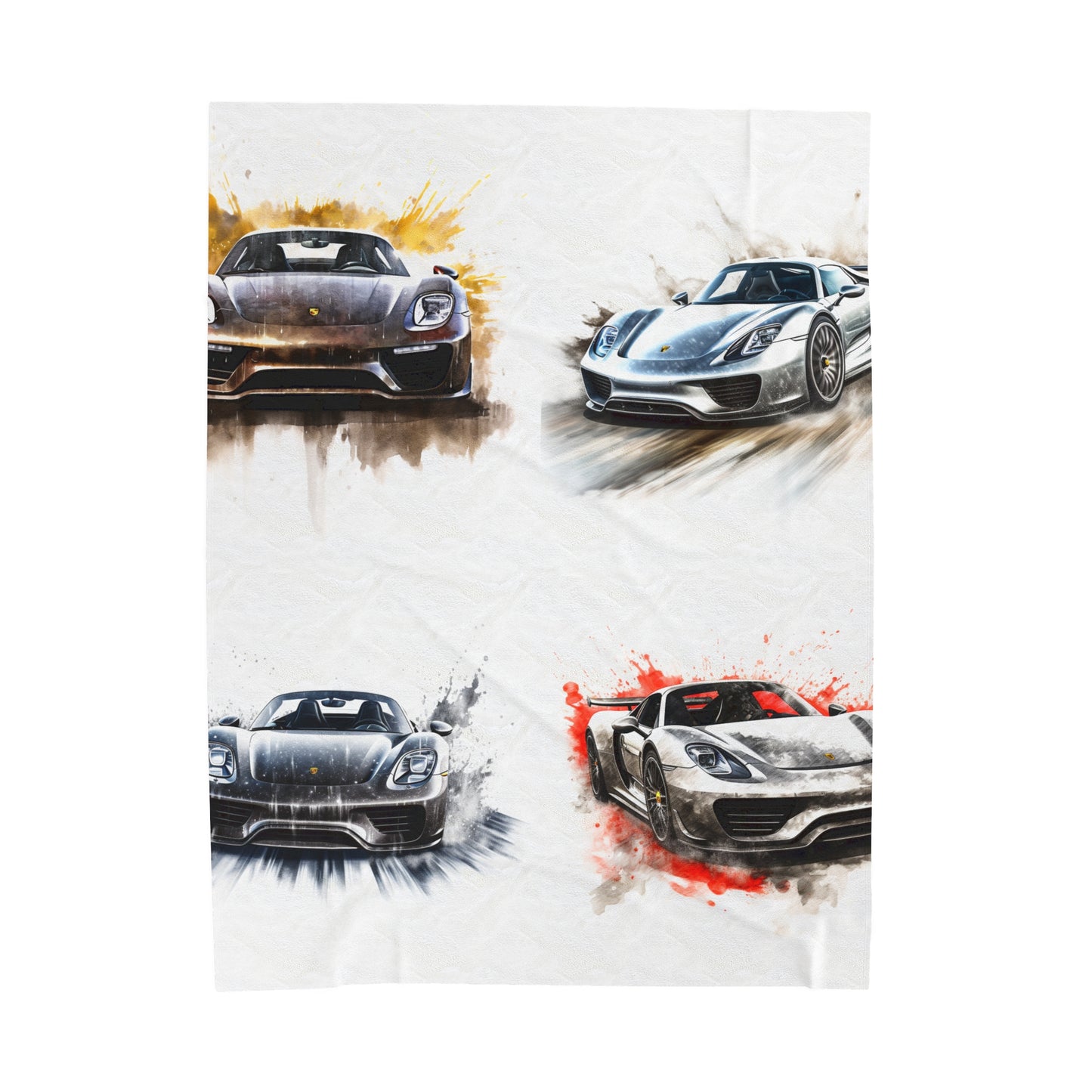 Velveteen Plush Blanket 918 Spyder white background driving fast with water splashing 5