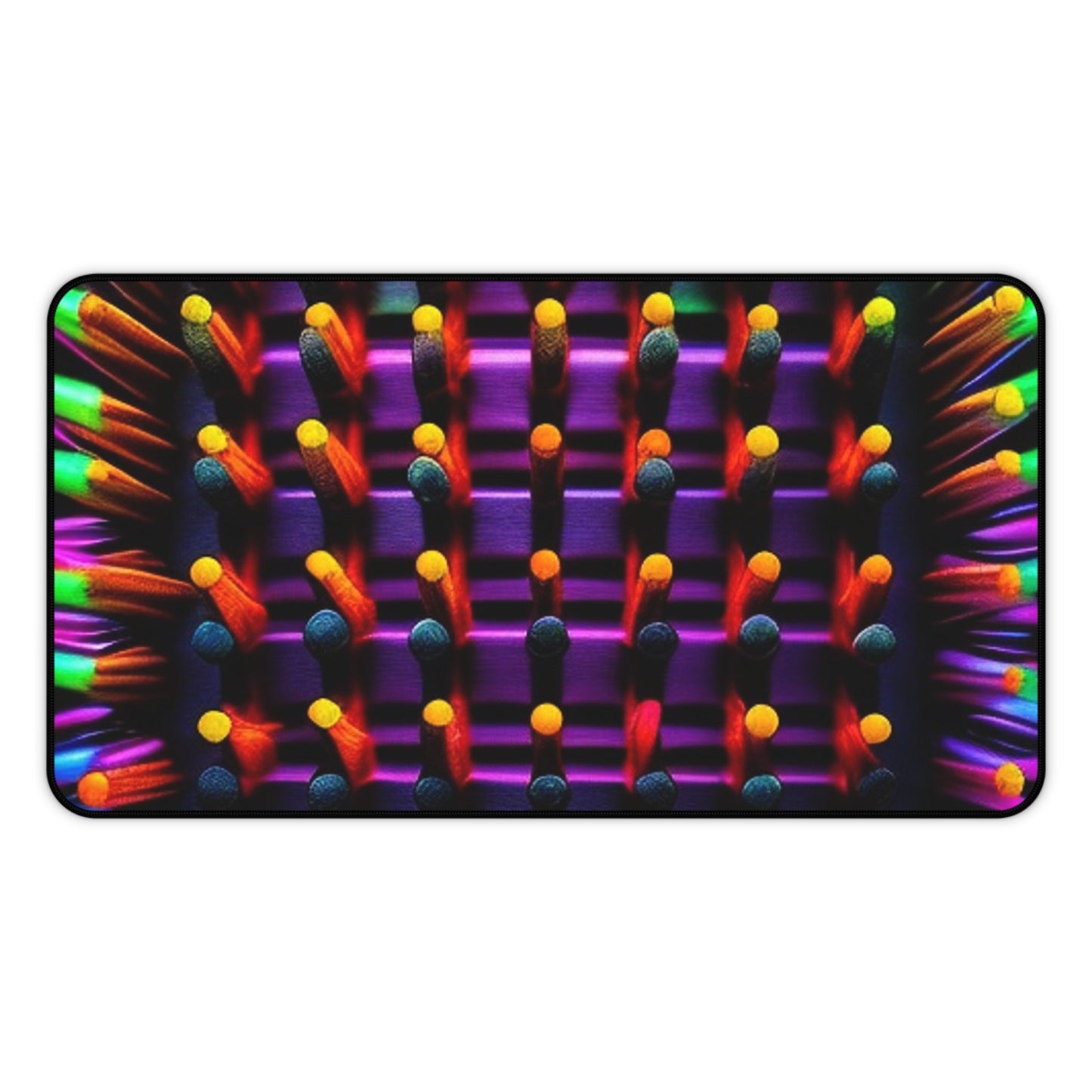 Desk Mat Macro Cactus neon square 2