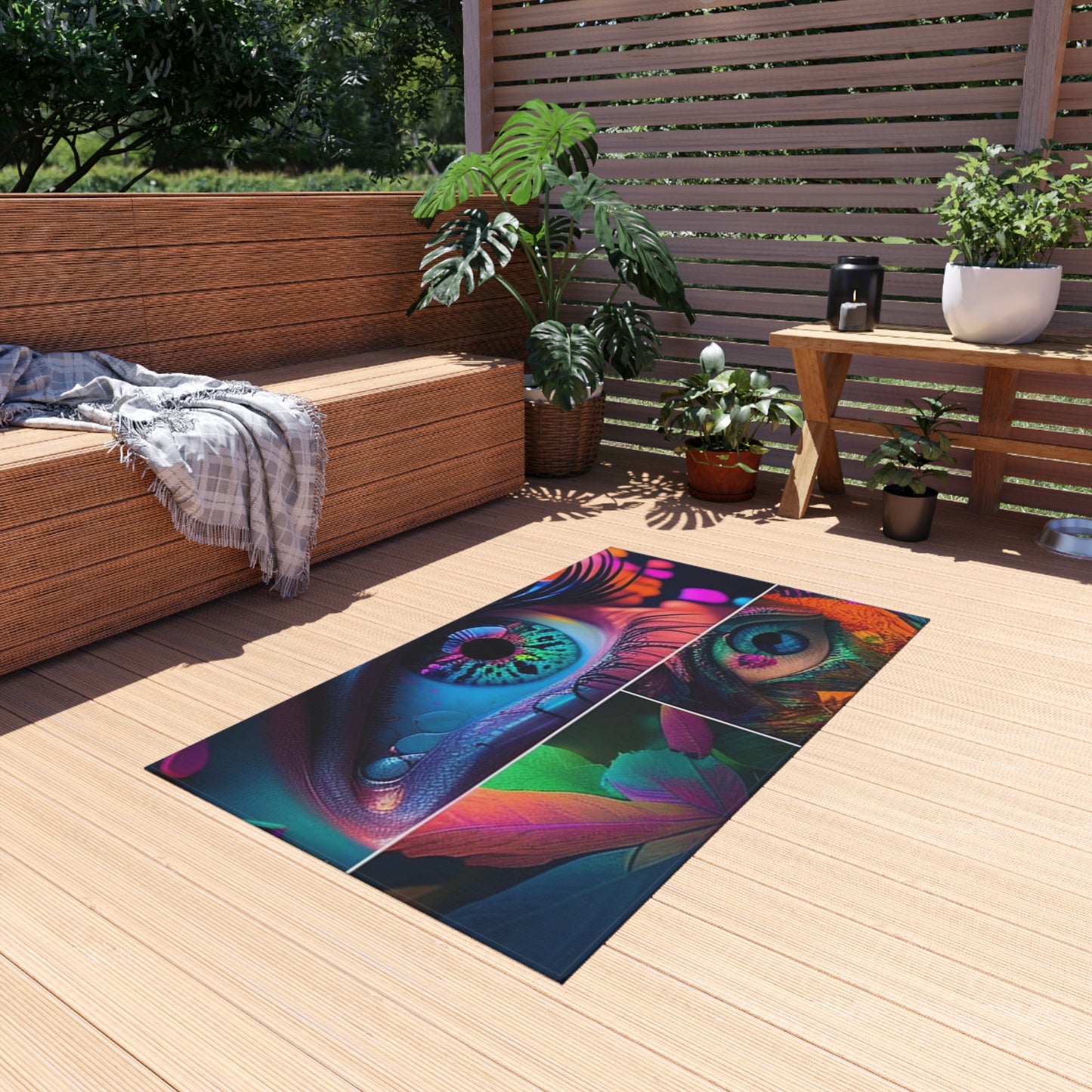 Outdoor Rug  Neon Florescent Glow 3