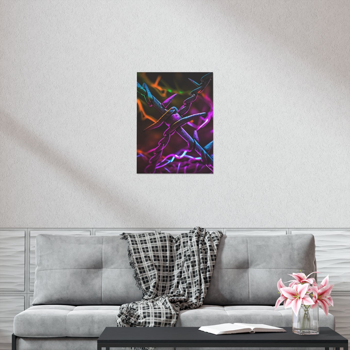 Premium Matte Vertical Posters Macro Neon Barb 4