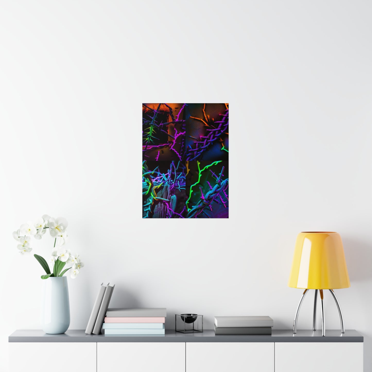 Premium Matte Vertical Posters Macro Neon Barbs 5