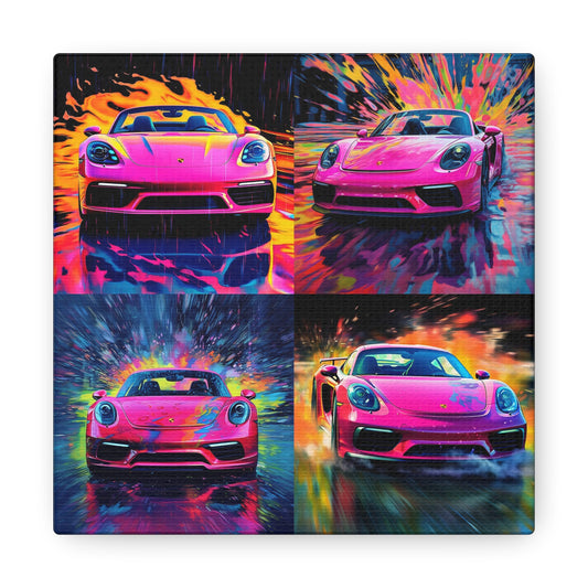 Canvas Gallery Wraps Pink Porsche water fusion 4 pack