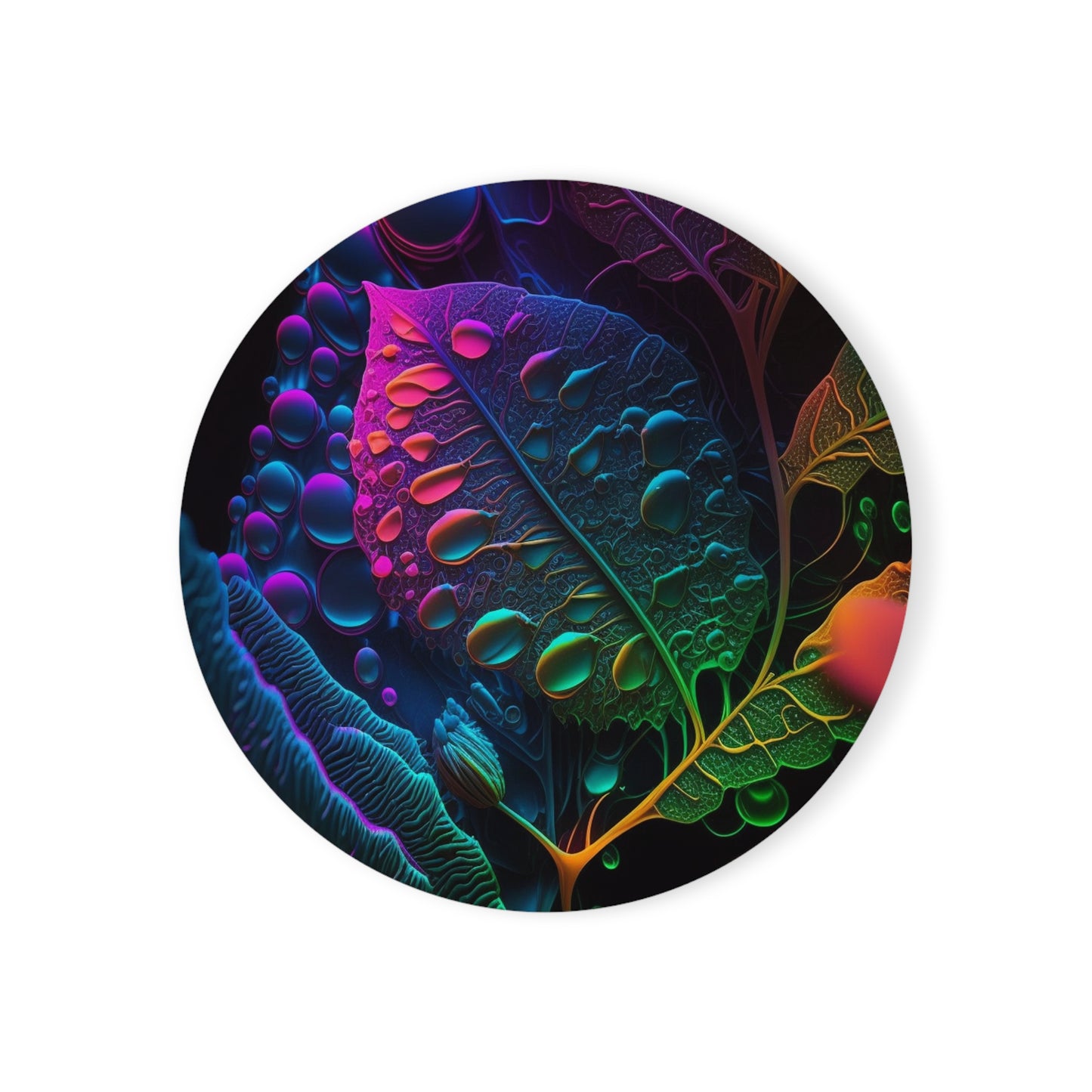 Cork Back Coaster Macro Reef Florescent 4