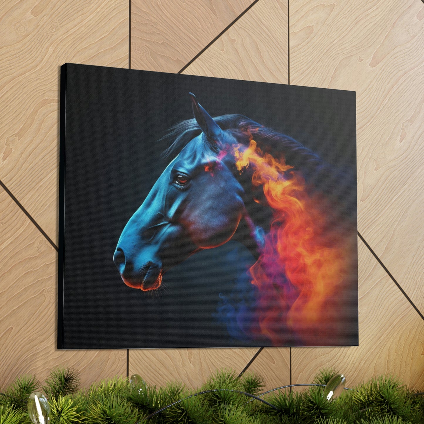 Canvas Gallery Wraps Neon Horses 4