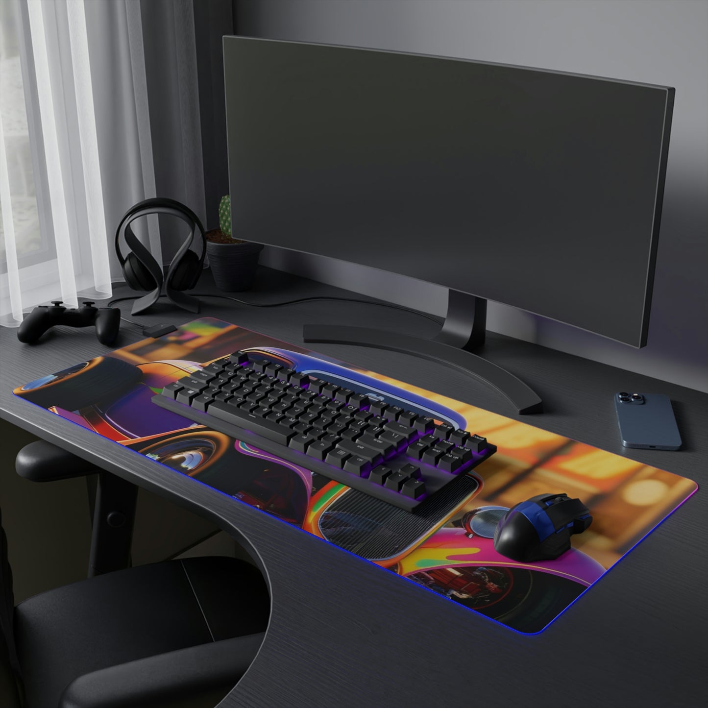 LED Gaming Mouse Pad Hyper Colorful Hotrod 4