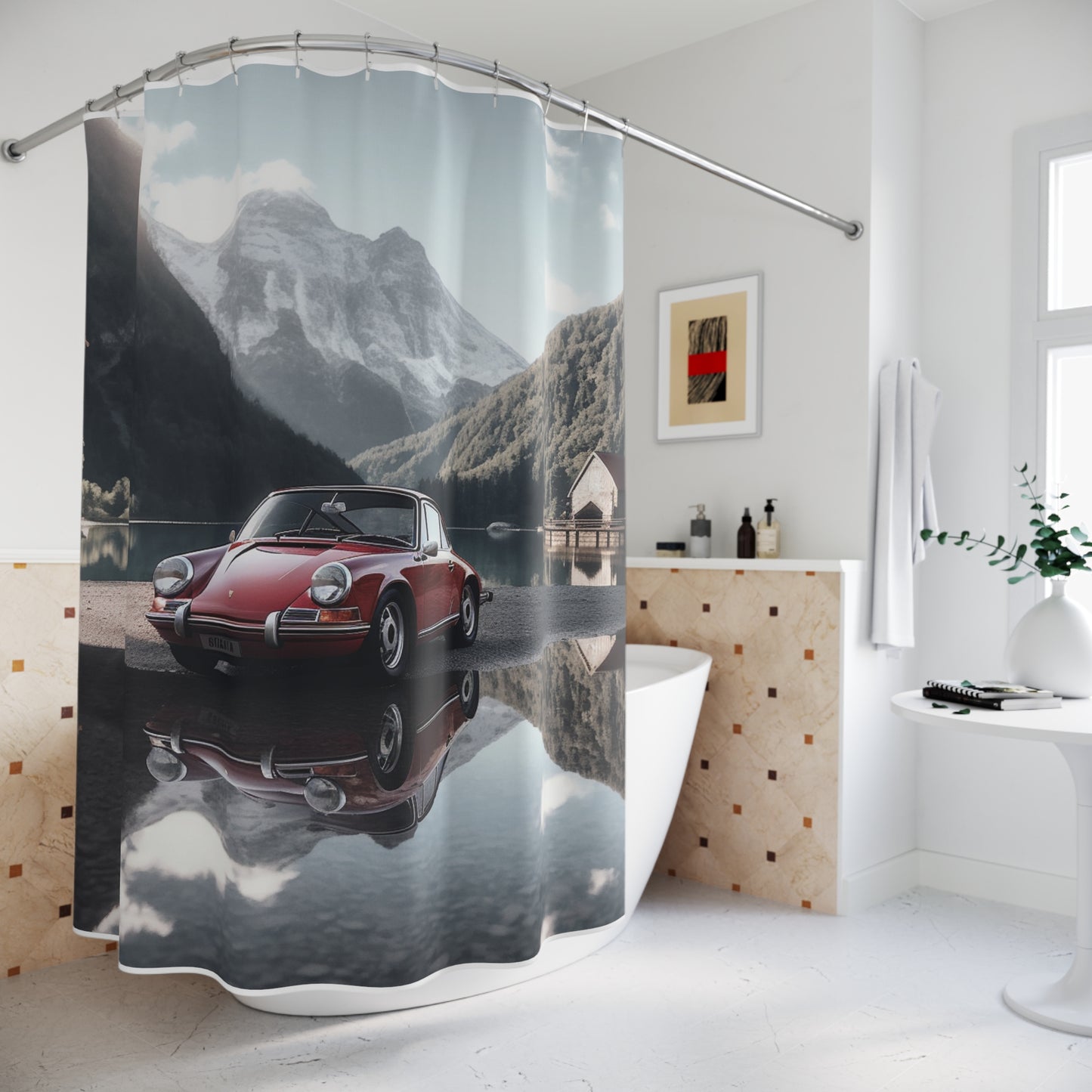 Polyester Shower Curtain Porsche Lake 4