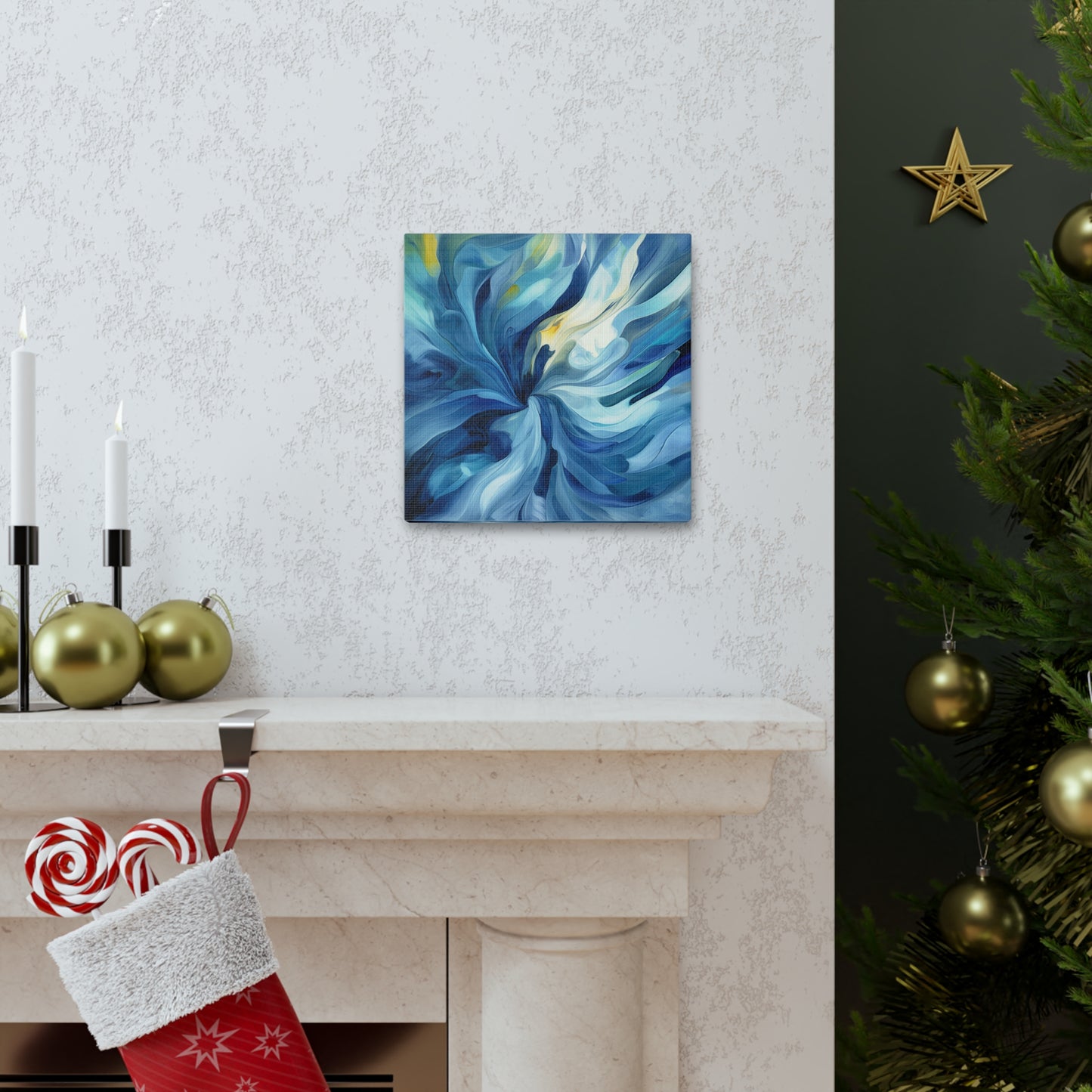 Canvas Gallery Wraps Blue Tluip Abstract 4
