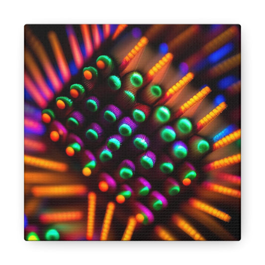 Canvas Gallery WrapsMacro Cactus neon square 3