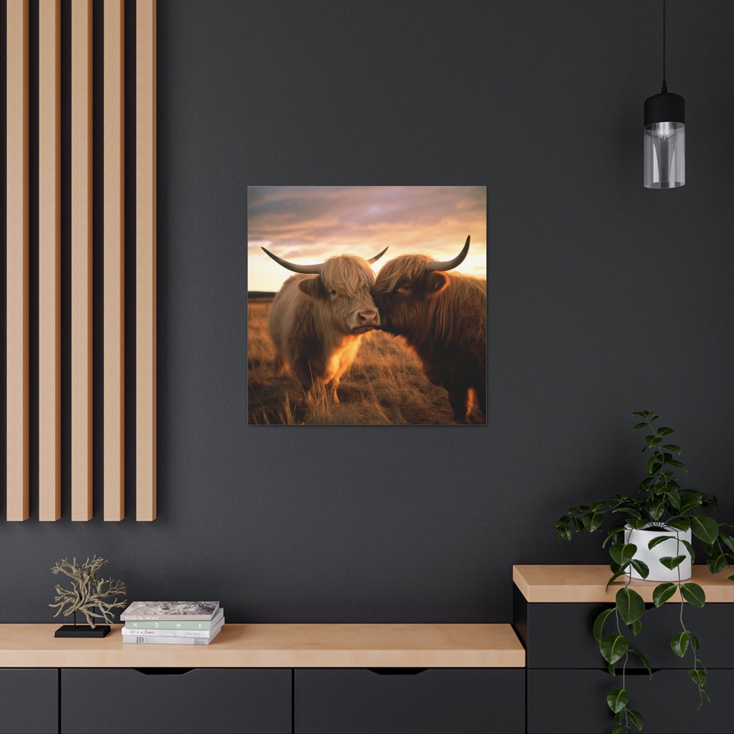 Canvas Gallery Wraps Cow Love 1