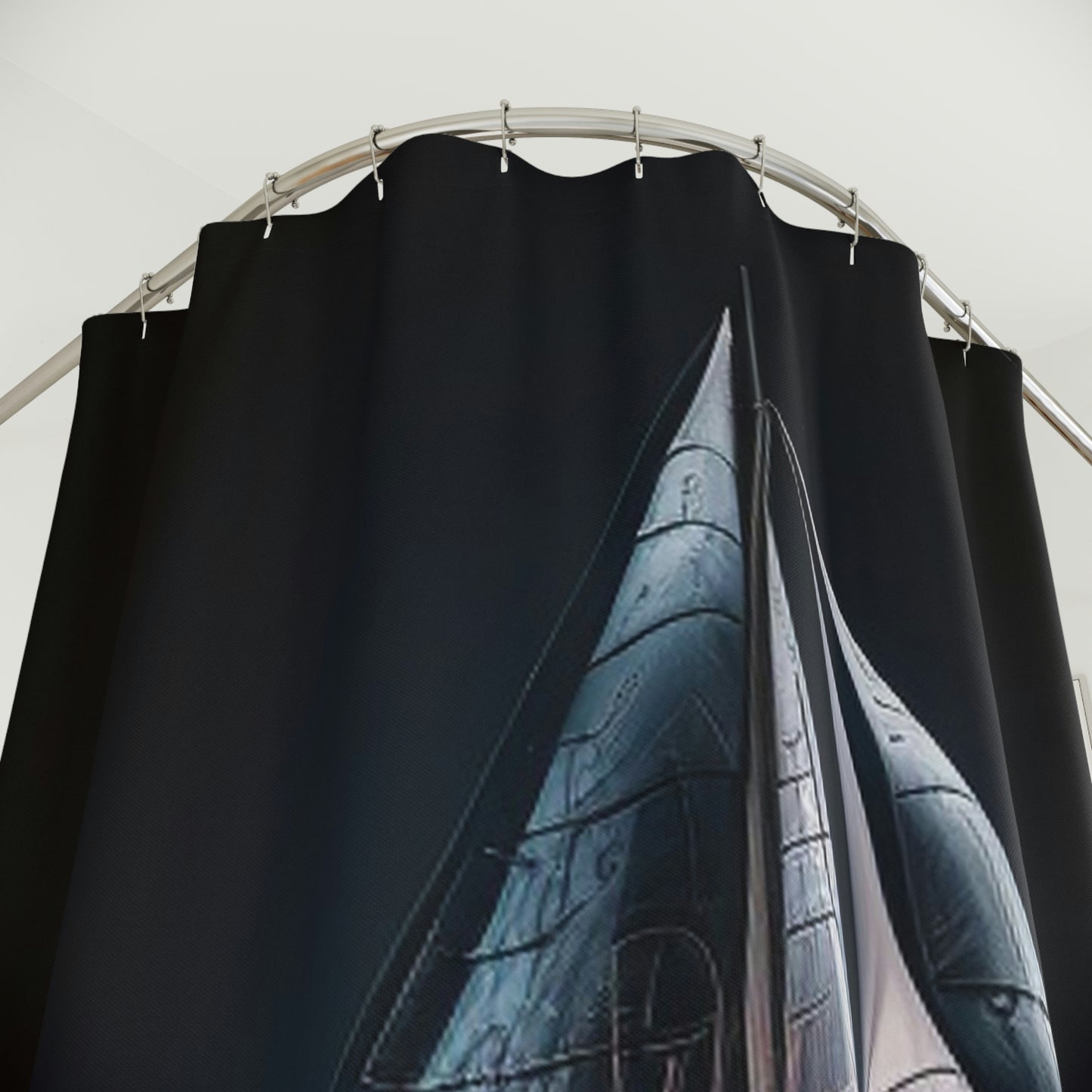Polyester Shower Curtain glow sailboat 2