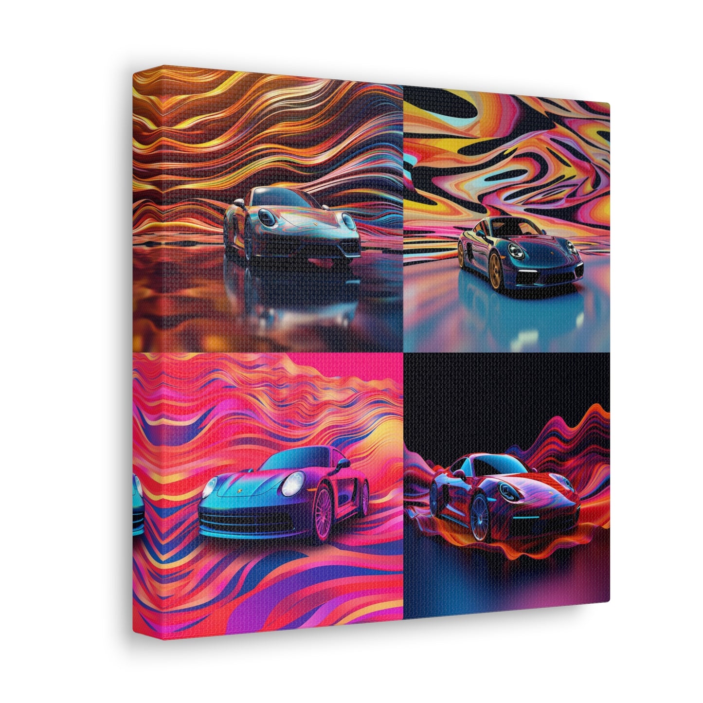 Canvas Gallery Wraps Porsche Water Fusion 4 pack