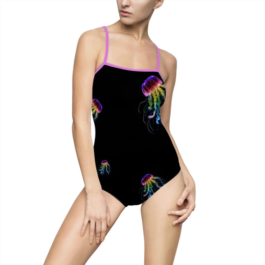 Women's One-piece Swimsuit (AOP) Florescent Jelly 1