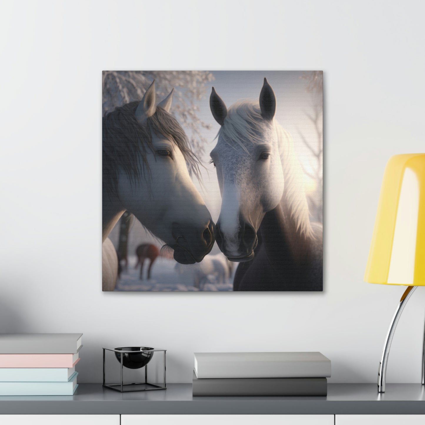 Canvas Gallery Wraps Snow Horse Love