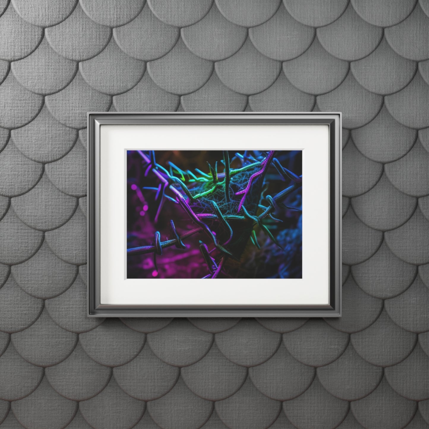 Fine Art Prints (Passepartout Paper Frame) Macro Neon Barb 3