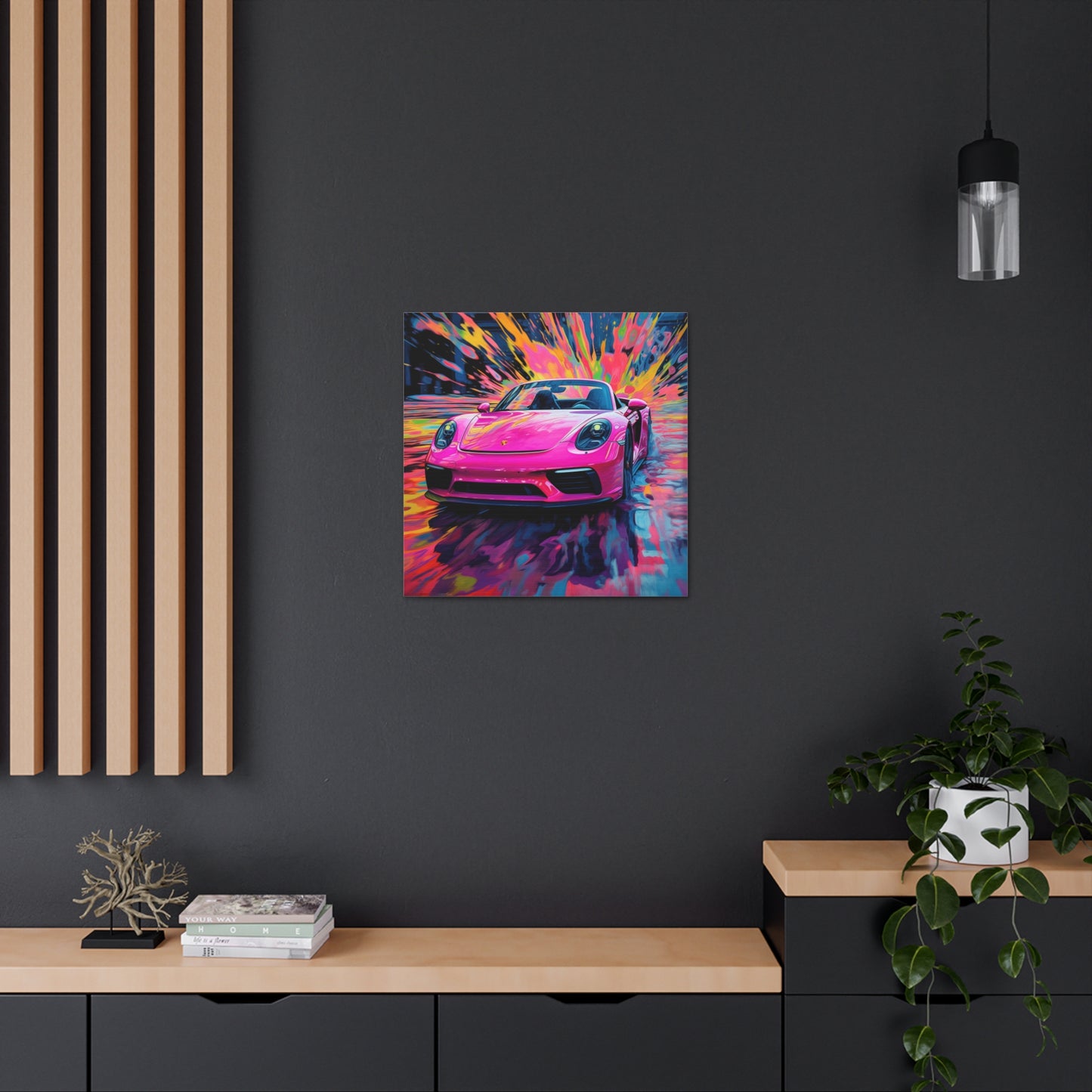 Canvas Gallery Wraps Pink Porsche water fusion 2