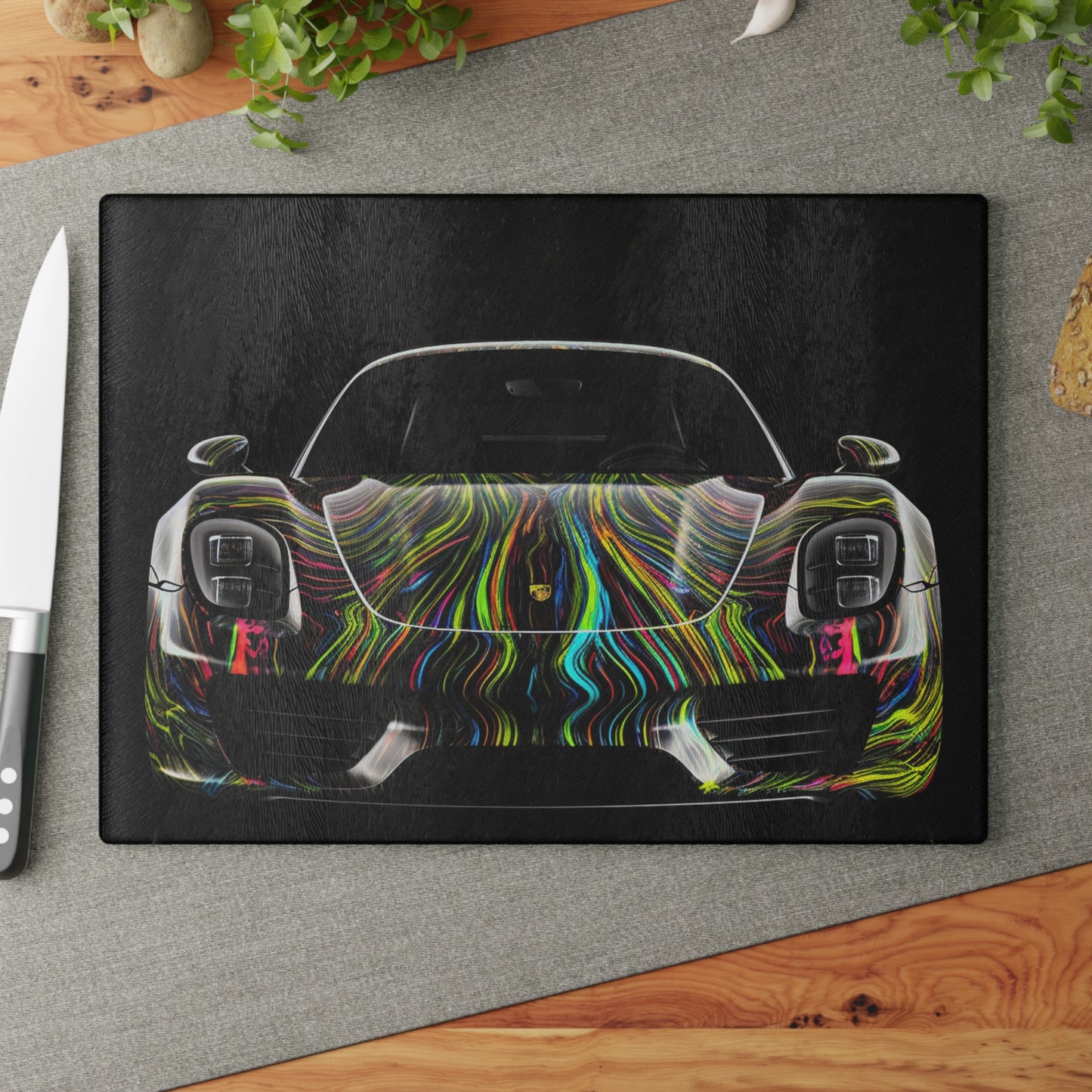 Glass Cutting Board Porsche Line 3