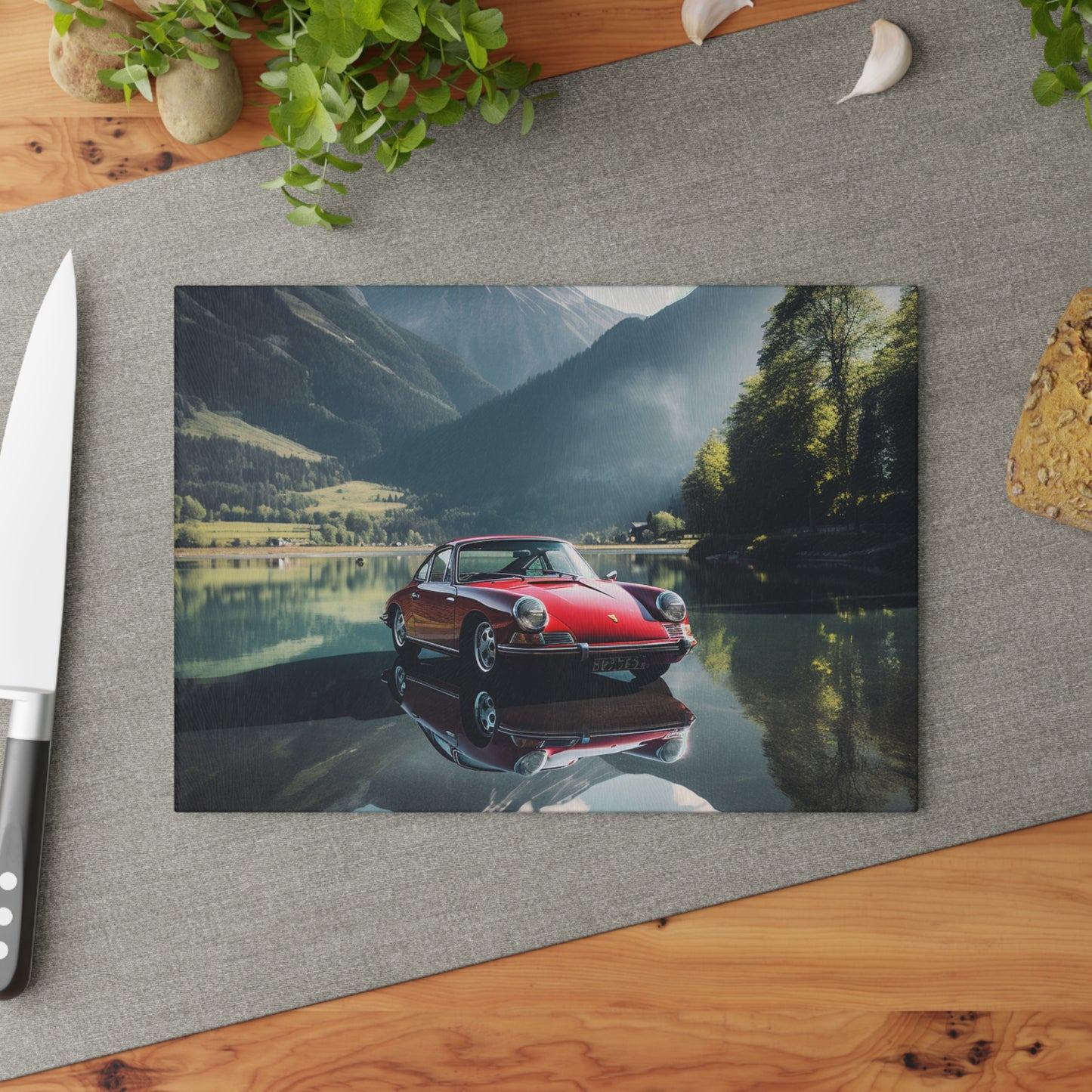 Glass Cutting Board Porsche Lake 3