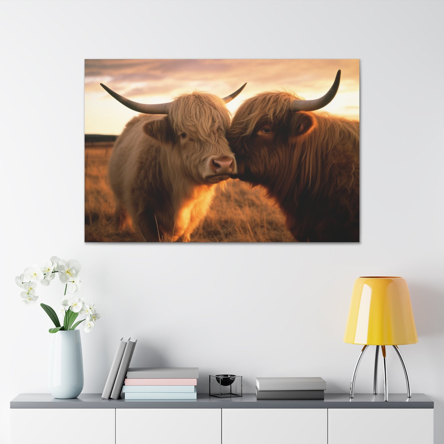 Canvas Gallery Wraps Cow Love 1