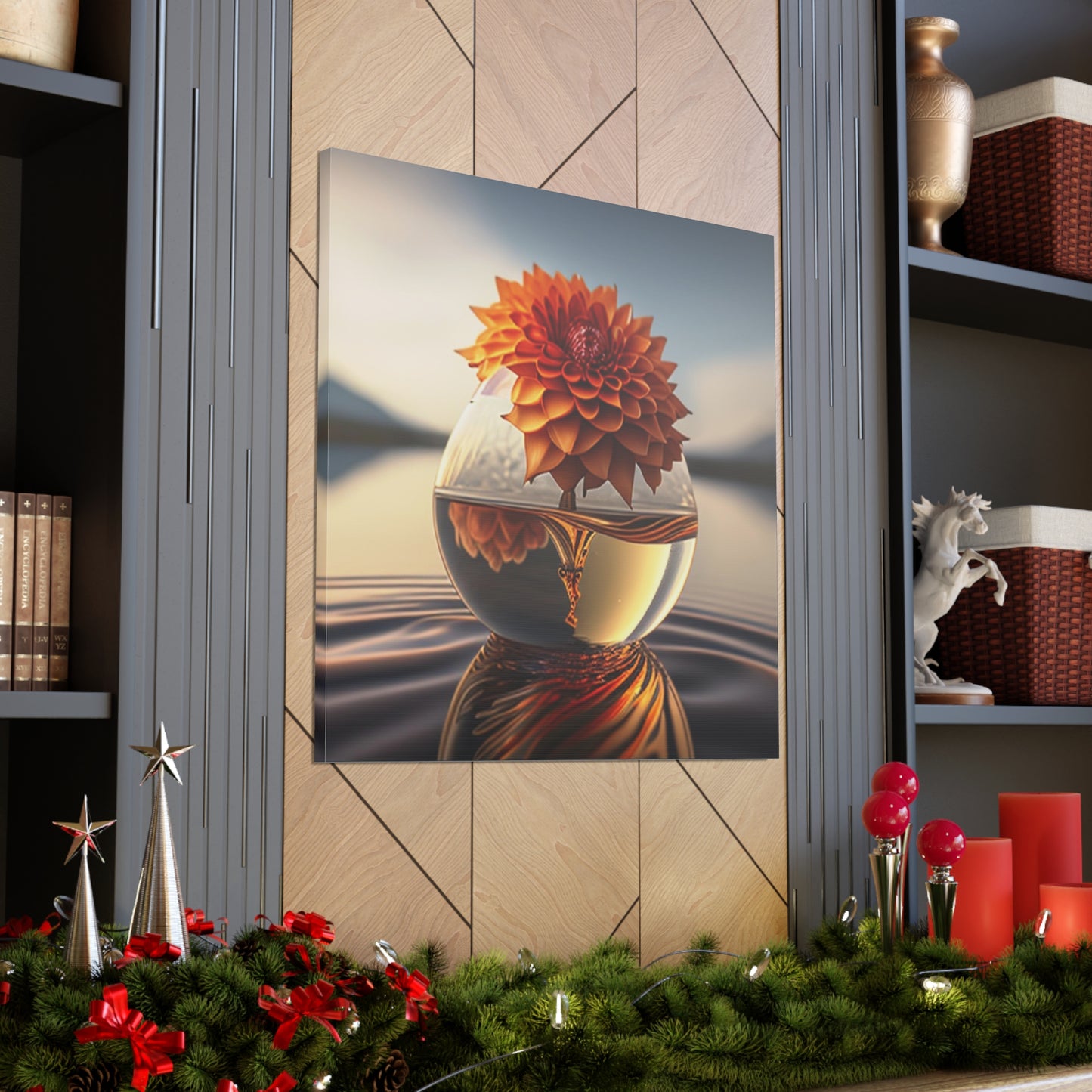 Canvas Gallery Wraps Dahlia Orange 1