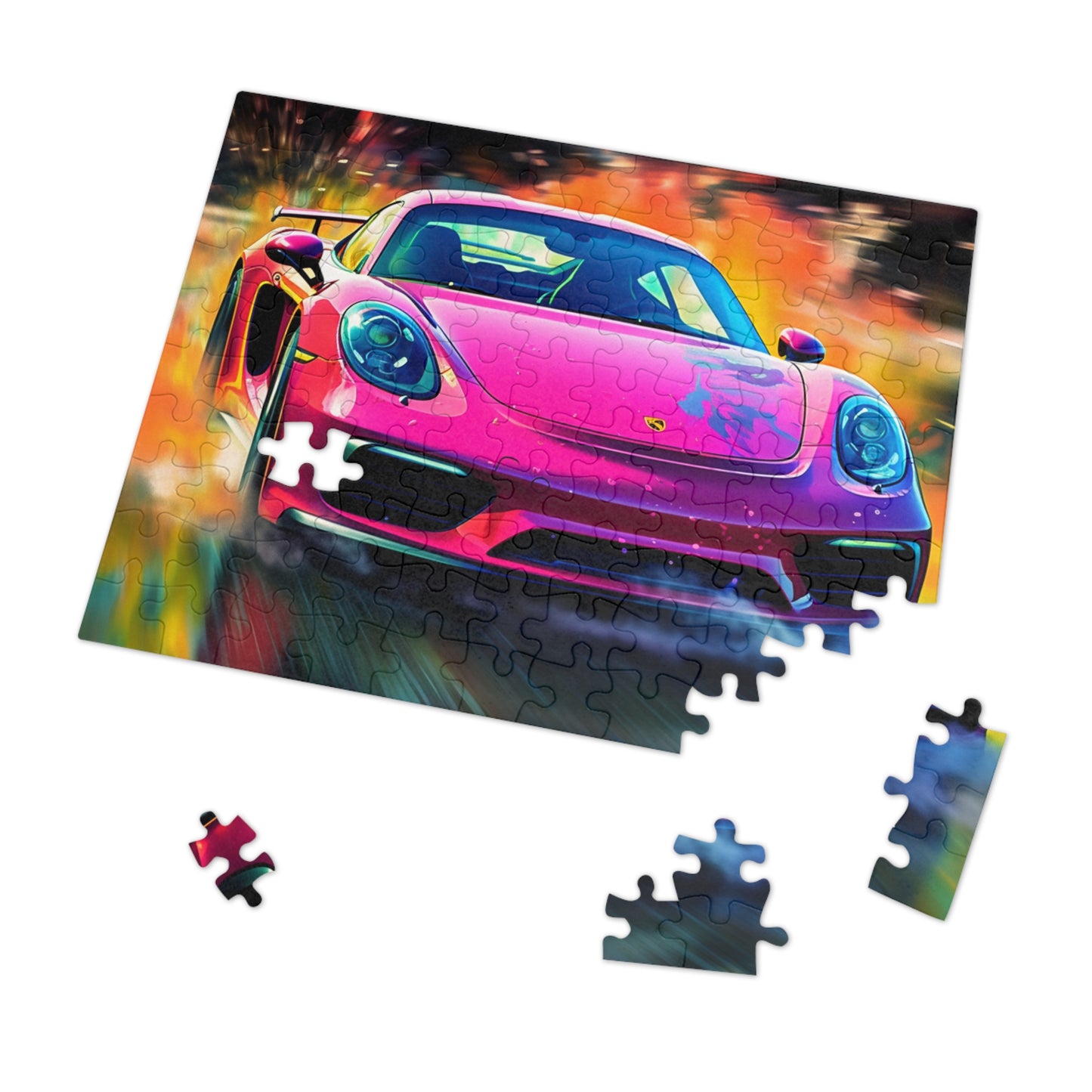 Jigsaw Puzzle (30, 110, 252, 500,1000-Piece) Pink Porsche water fusion 4