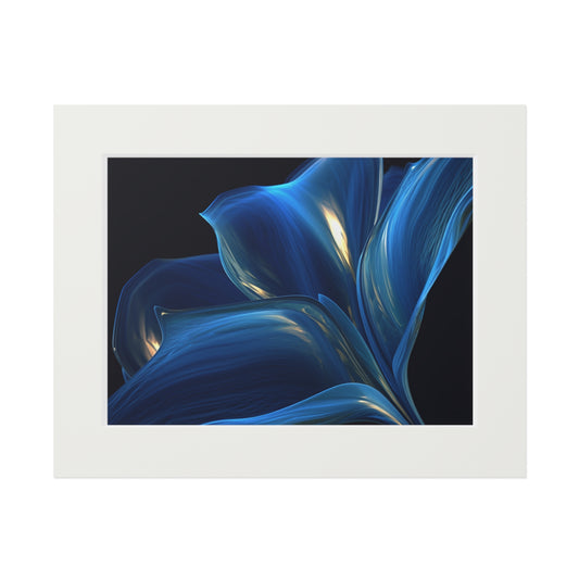 Fine Art Prints (Passepartout Paper Frame) Abstract Blue Tulip 1