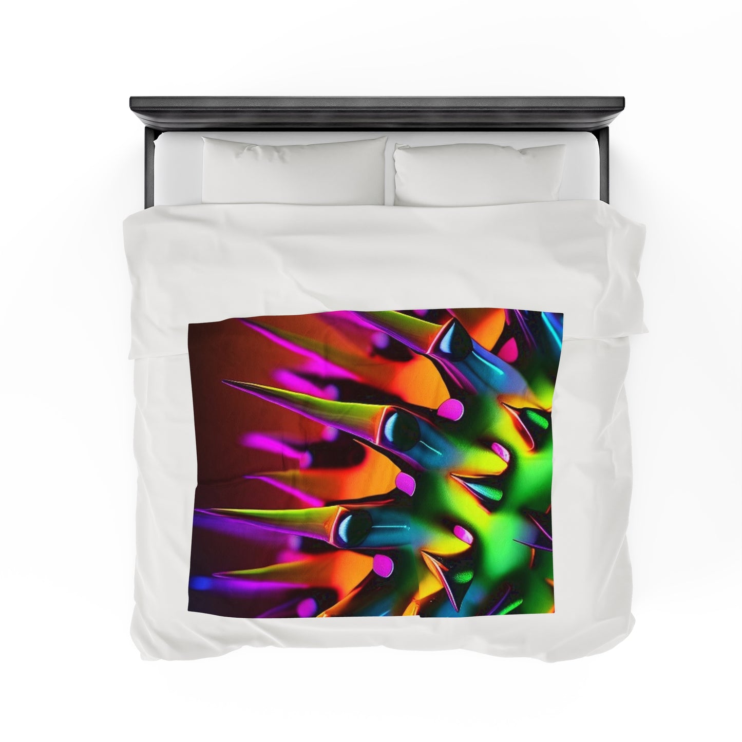 Velveteen Plush Blanket Macro Neon Spike 1