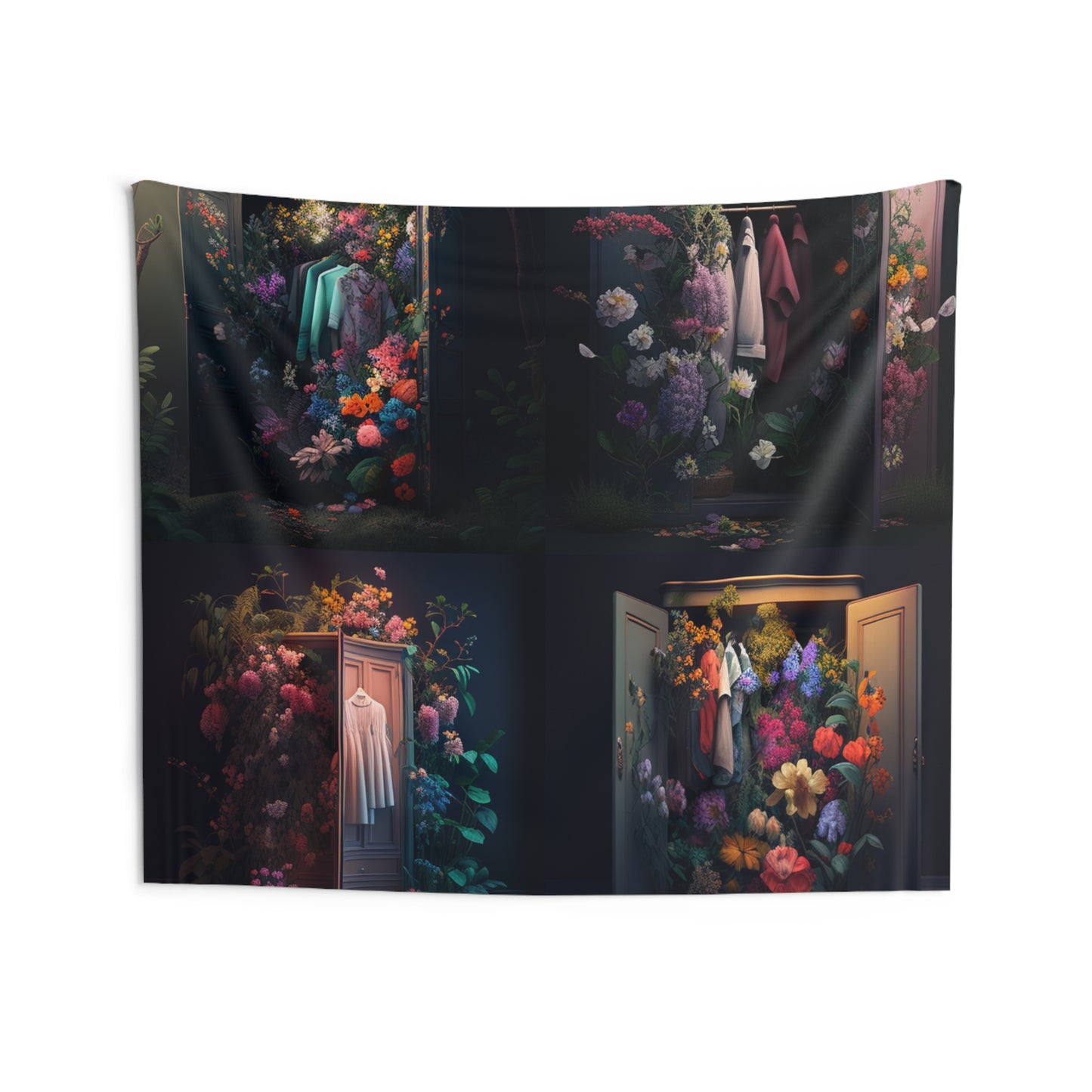 Indoor Wall Tapestries A Wardrobe Surrounded by Flowers 5