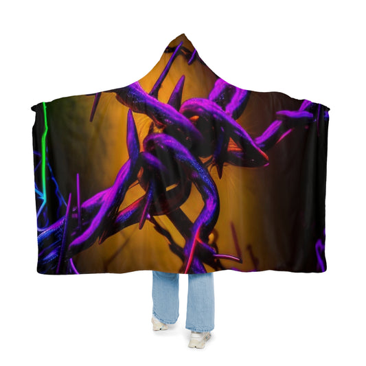 Snuggle Hooded Blanket Macro Neon Barb 1